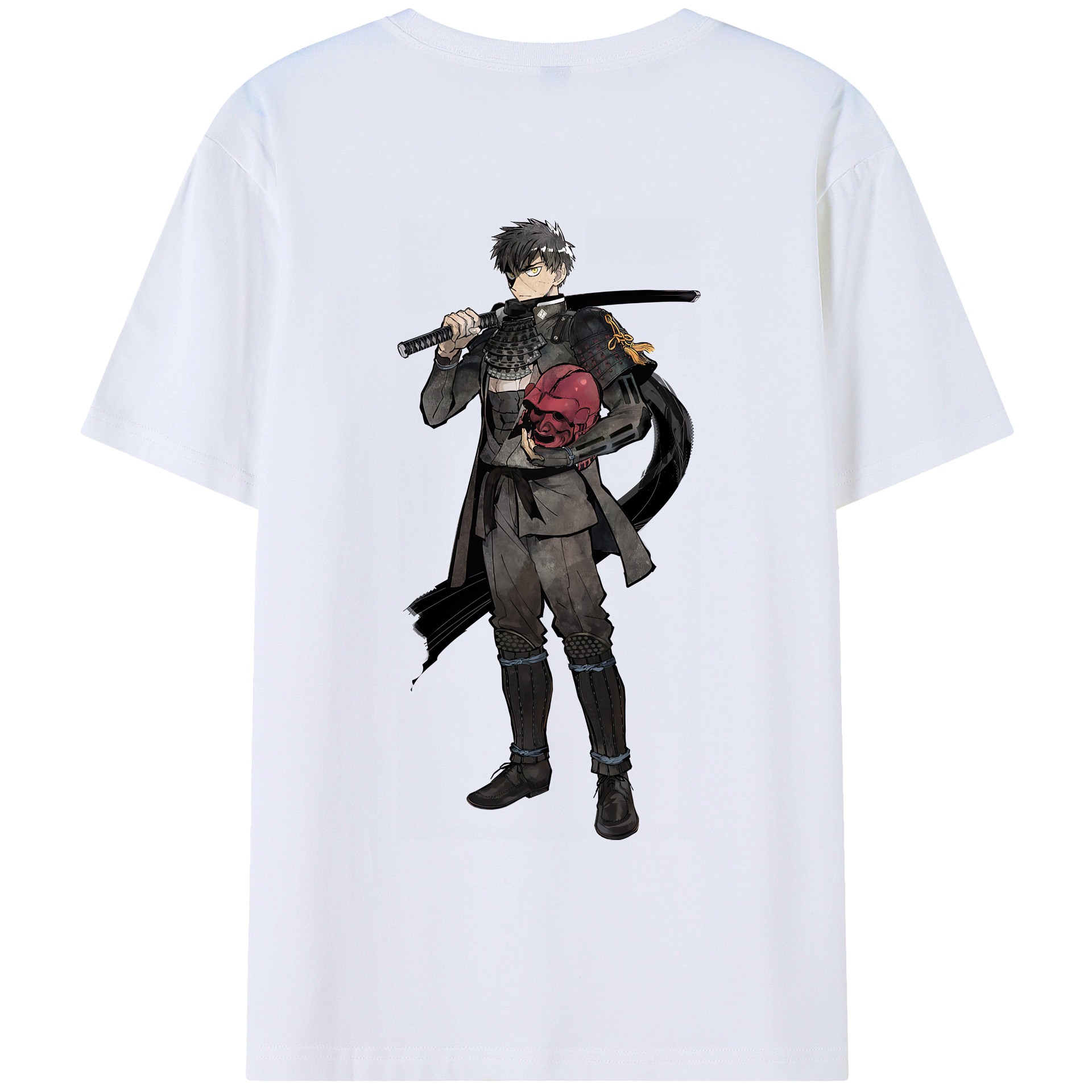 （画像用） 刀剣乱舞 Touken Ranbu 綿100％ メンズ半袖Tシャツ（バックプリント） 通気性