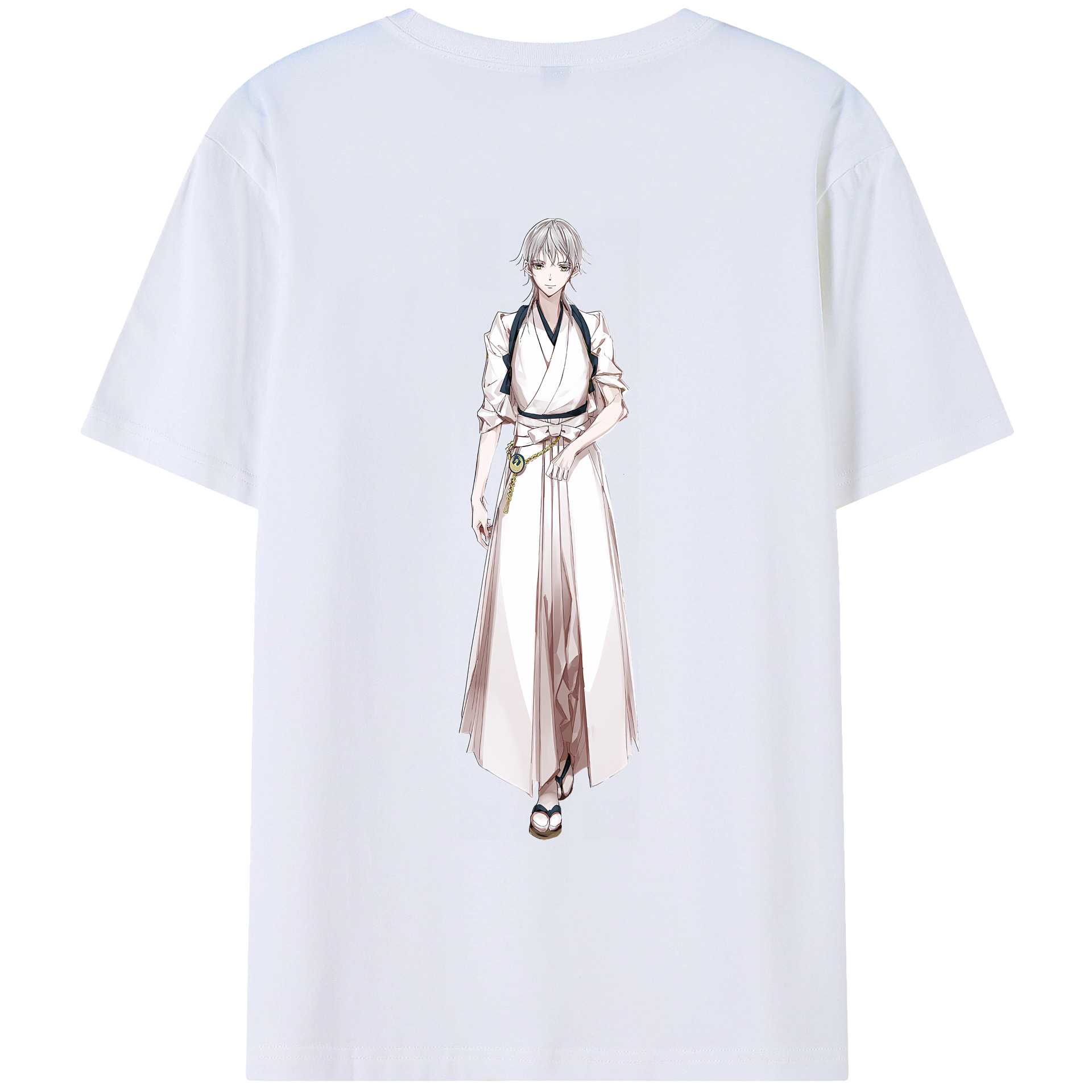 （画像用） 刀剣乱舞 Touken Ranbu 綿100％ メンズ半袖Tシャツ（バックプリント） 通気性