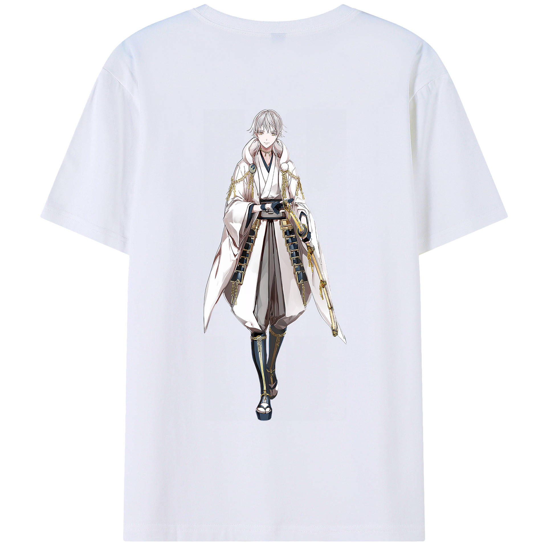 （画像用） 刀剣乱舞 Touken Ranbu 綿100％ メンズ半袖Tシャツ（バックプリント） 通気性