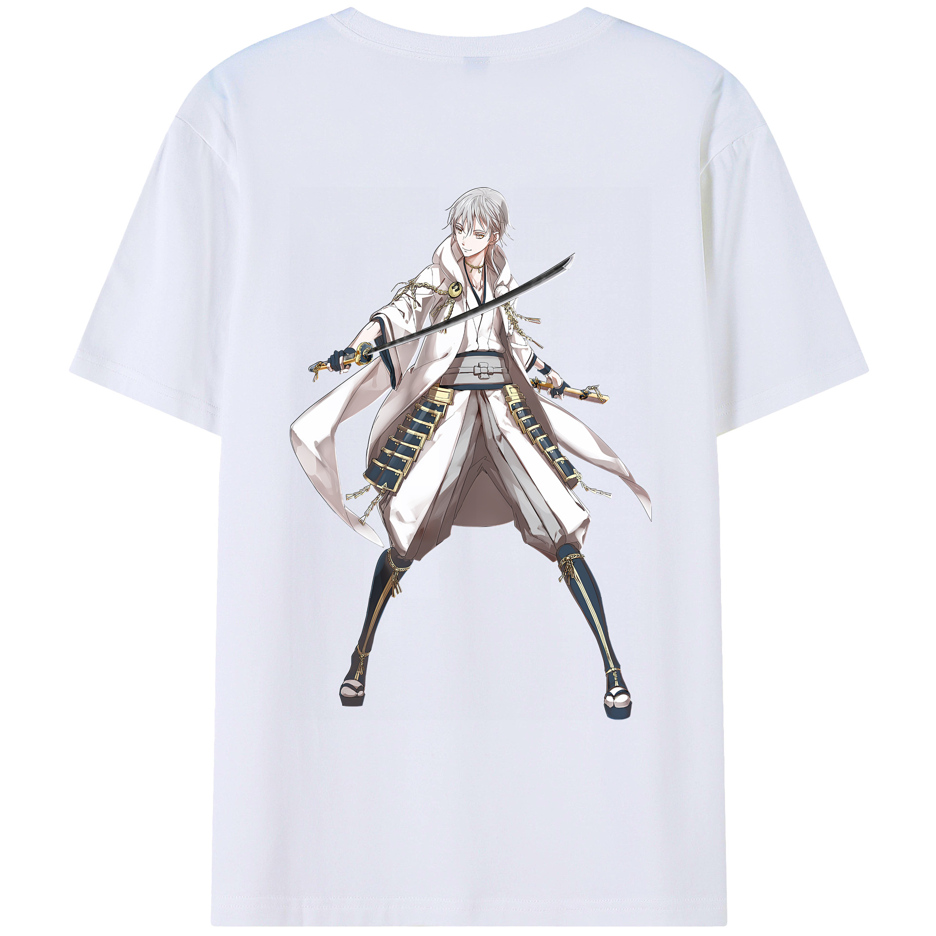 （画像用） 刀剣乱舞 Touken Ranbu 綿100％ メンズ半袖Tシャツ（バックプリント） 通気性