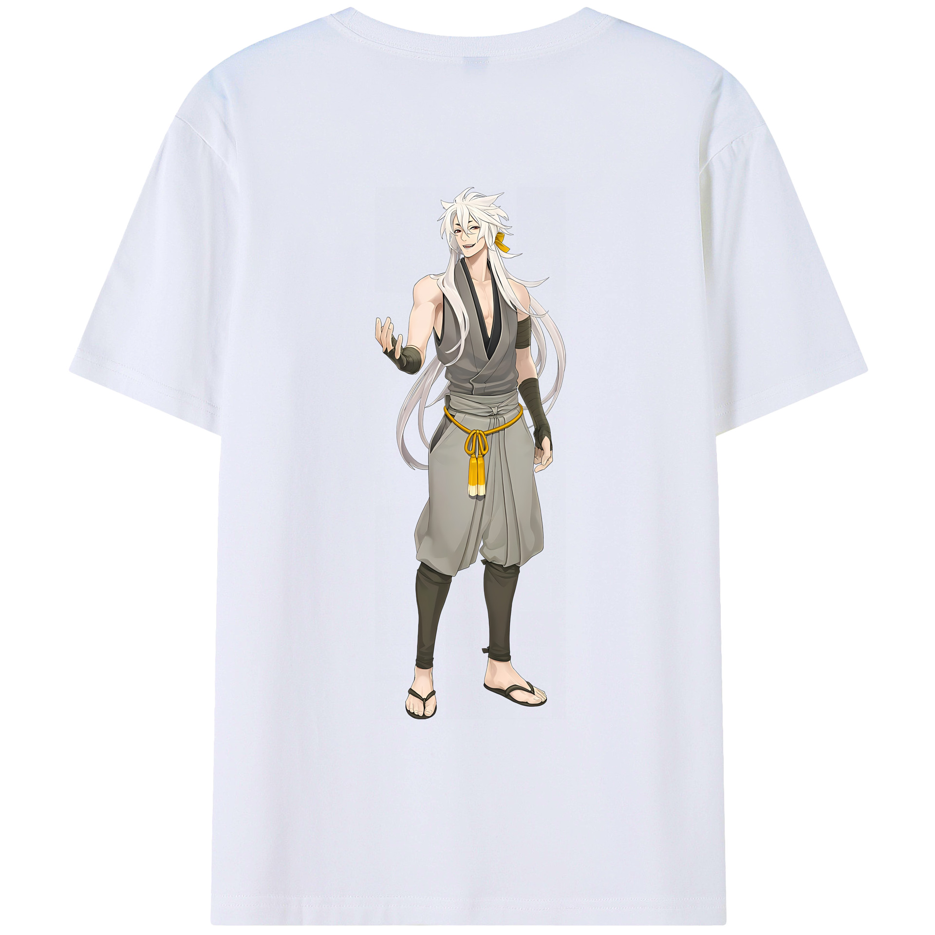 （画像用） 刀剣乱舞 Touken Ranbu 綿100％ メンズ半袖Tシャツ（バックプリント） 通気性
