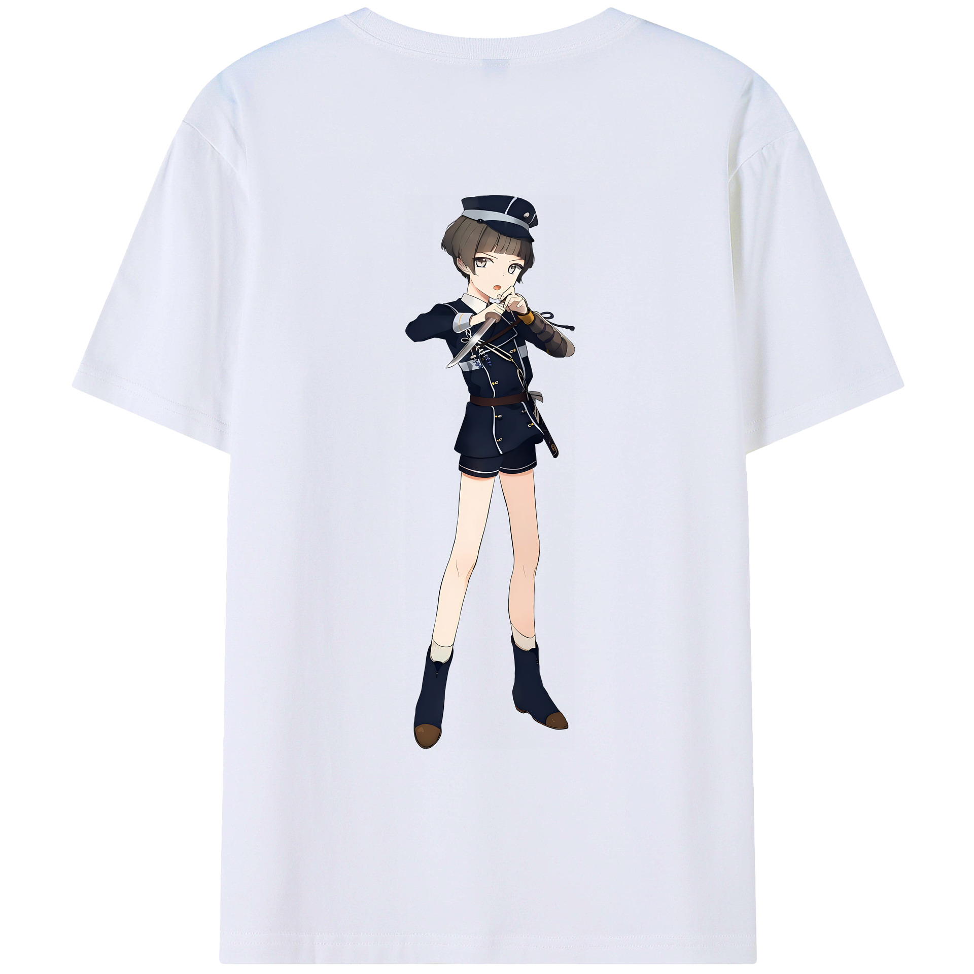 （画像用） 刀剣乱舞 Touken Ranbu 綿100％ メンズ半袖Tシャツ（バックプリント） 通気性