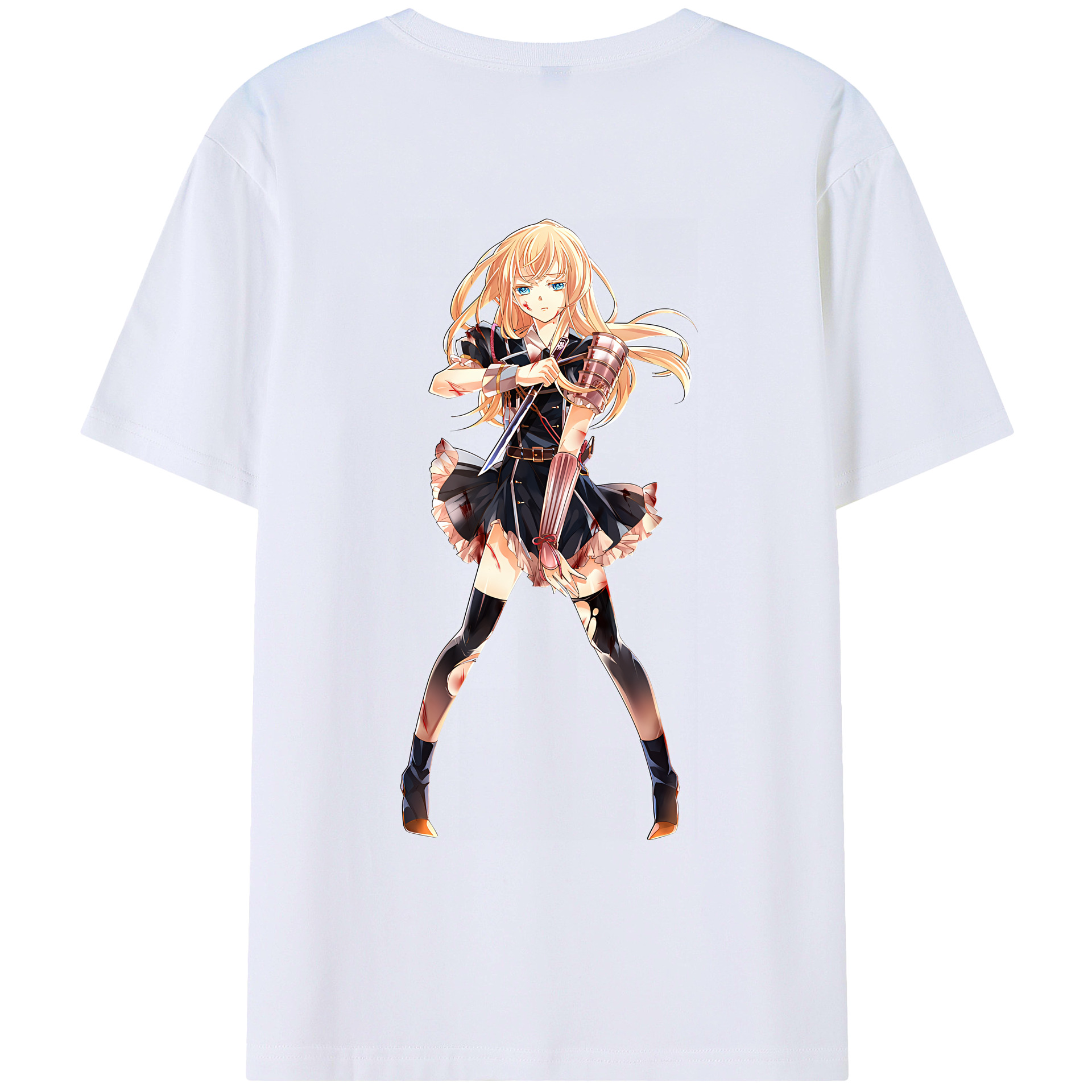 （画像用） 刀剣乱舞 Touken Ranbu 綿100％ メンズ半袖Tシャツ（バックプリント） 通気性