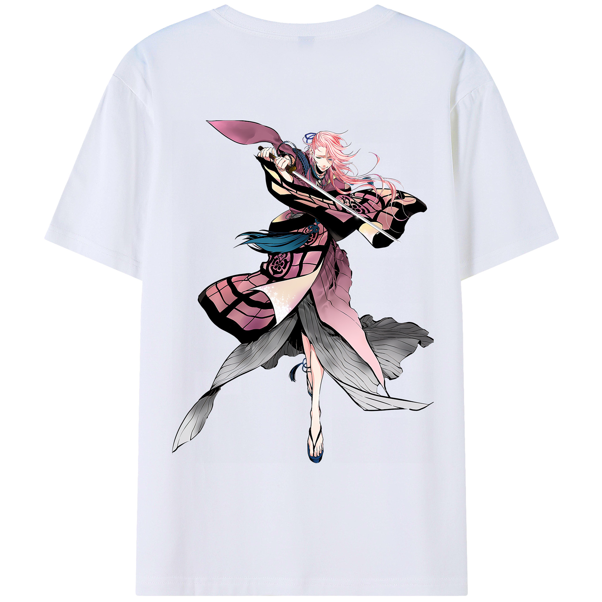 （画像用） 刀剣乱舞 Touken Ranbu 綿100％ メンズ半袖Tシャツ（バックプリント） 通気性