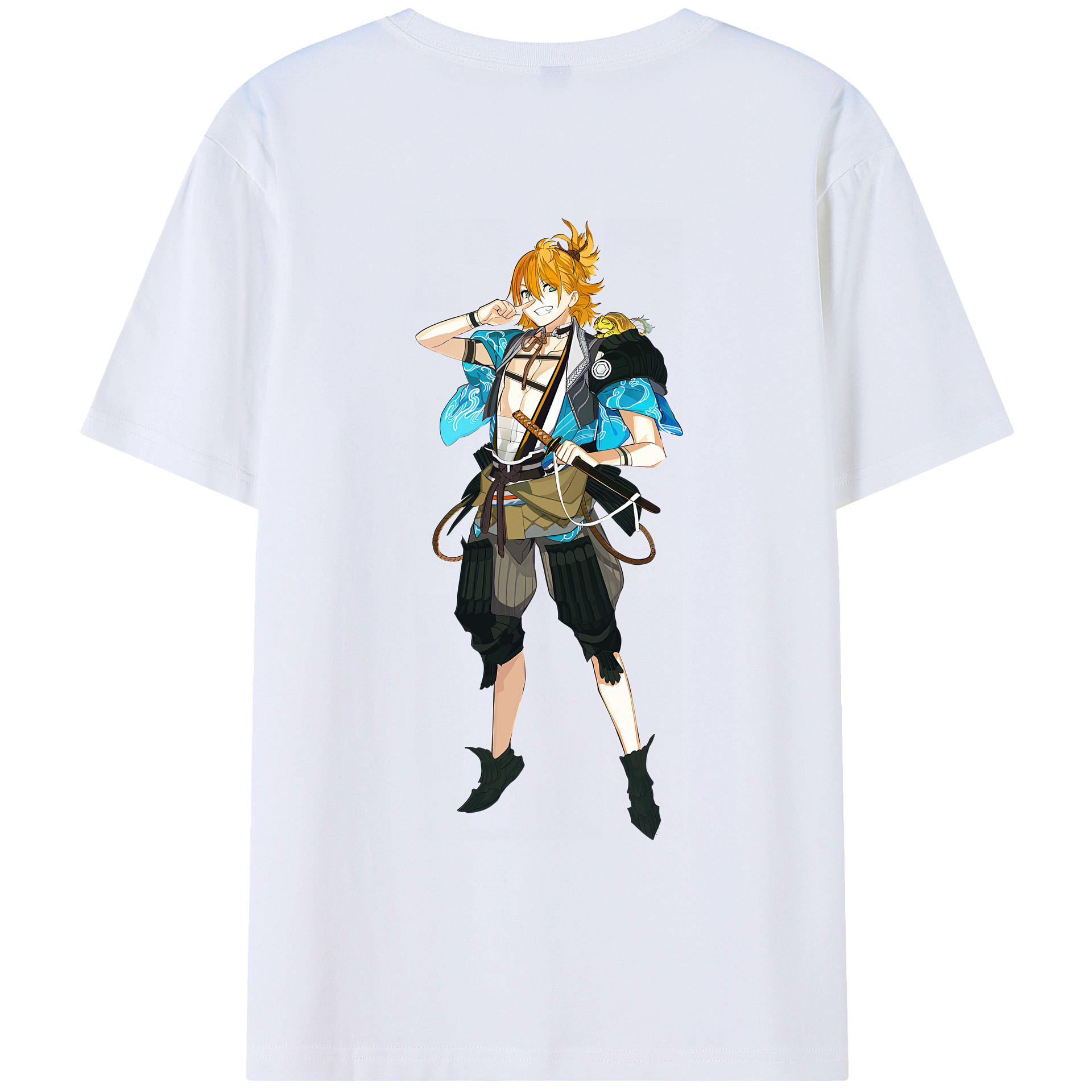 （画像用） 刀剣乱舞 Touken Ranbu 綿100％ メンズ半袖Tシャツ（バックプリント） 通気性