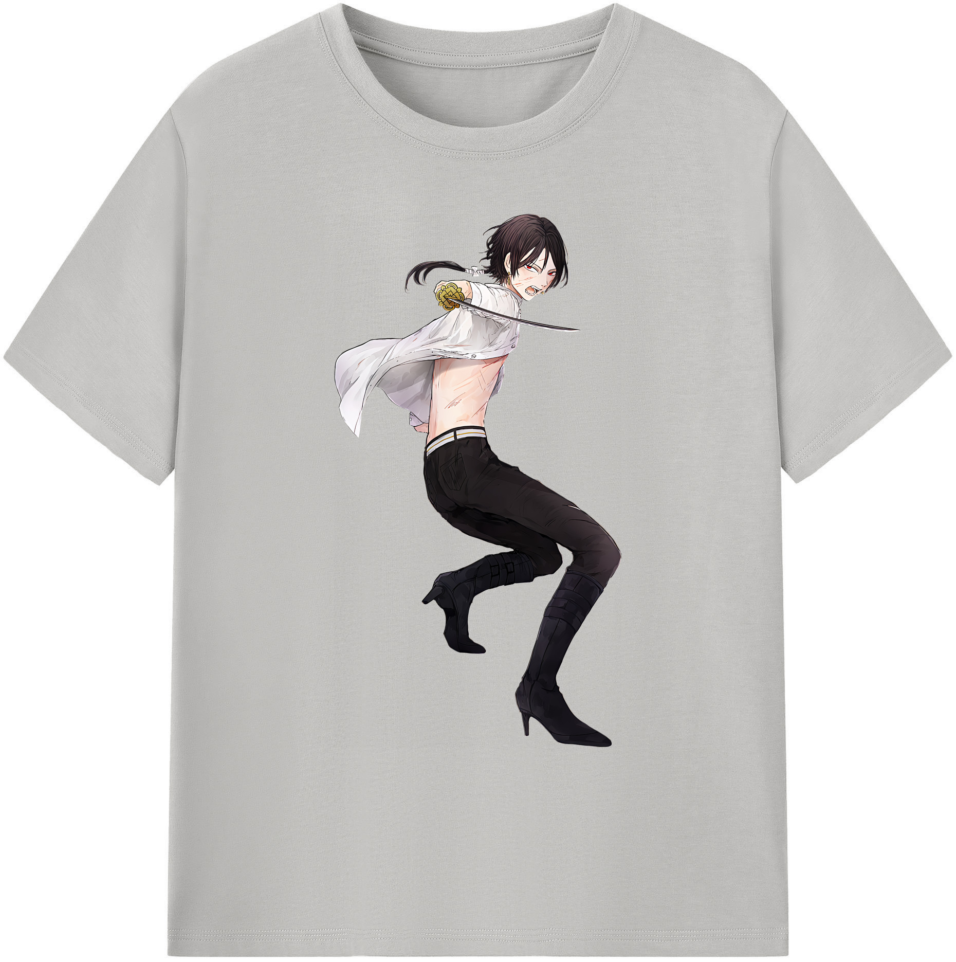 （画像用） 刀剣乱舞 Touken Ranbu 綿100％ メンズ半袖Tシャツ｜肌触りやわらか＆通気性