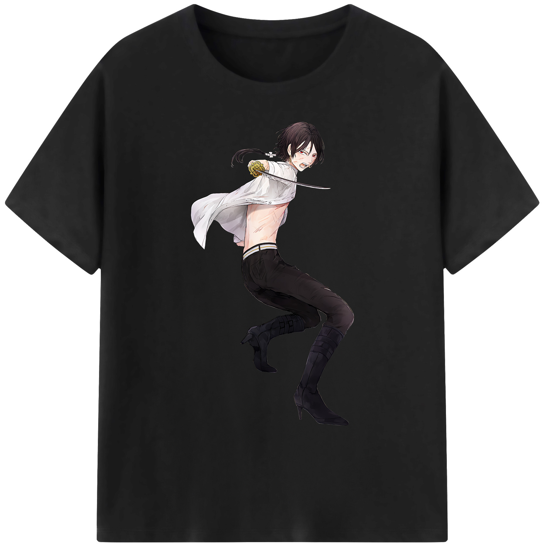 （画像用） 刀剣乱舞 Touken Ranbu 綿100％ メンズ半袖Tシャツ｜肌触りやわらか＆通気性