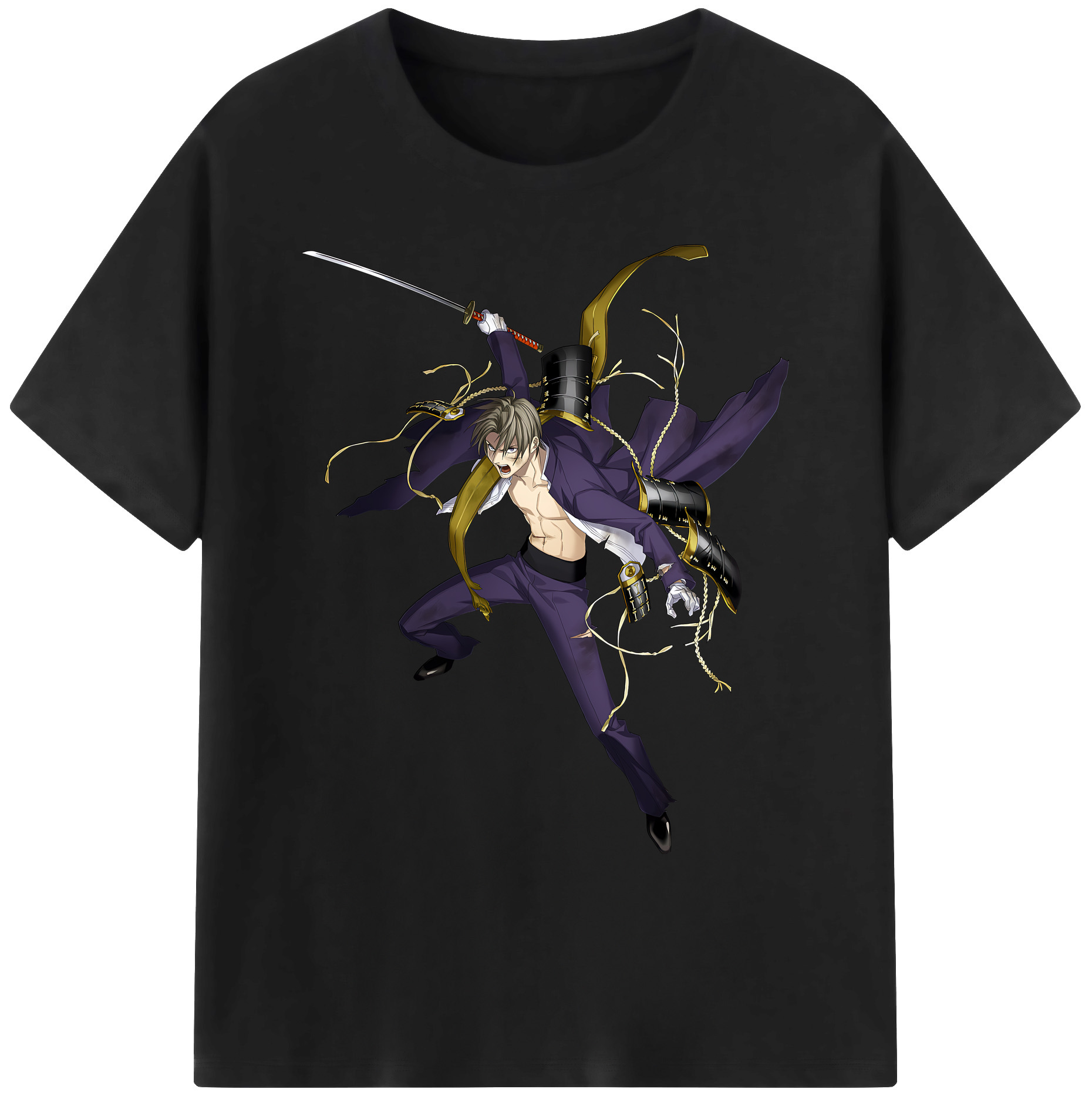 （画像用） 刀剣乱舞 Touken Ranbu 綿100％ メンズ半袖Tシャツ｜肌触りやわらか＆通気性