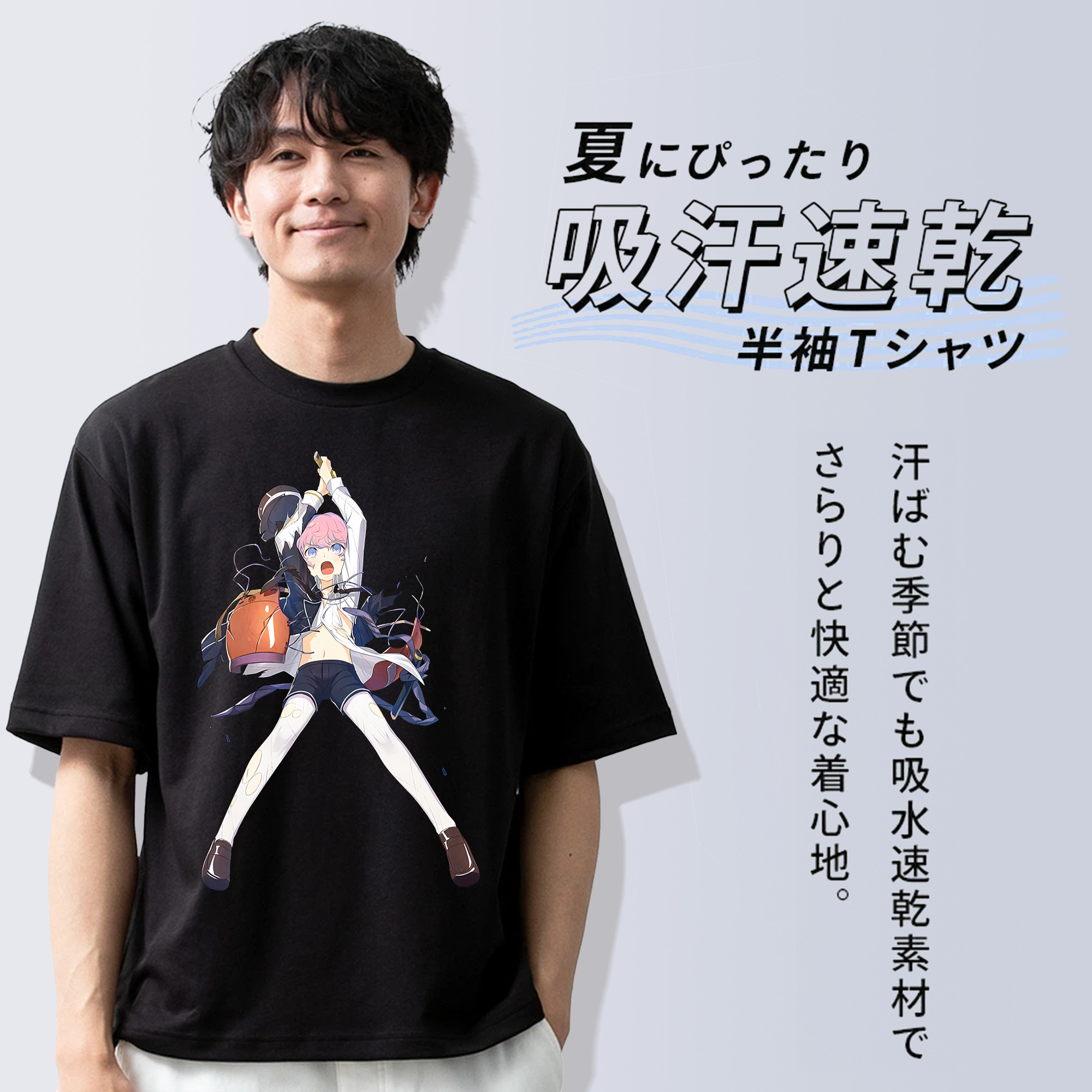 刀剣乱舞 Touken Ranbu 綿100％ メンズ半袖Tシャツ｜肌触りやわらか＆通気性