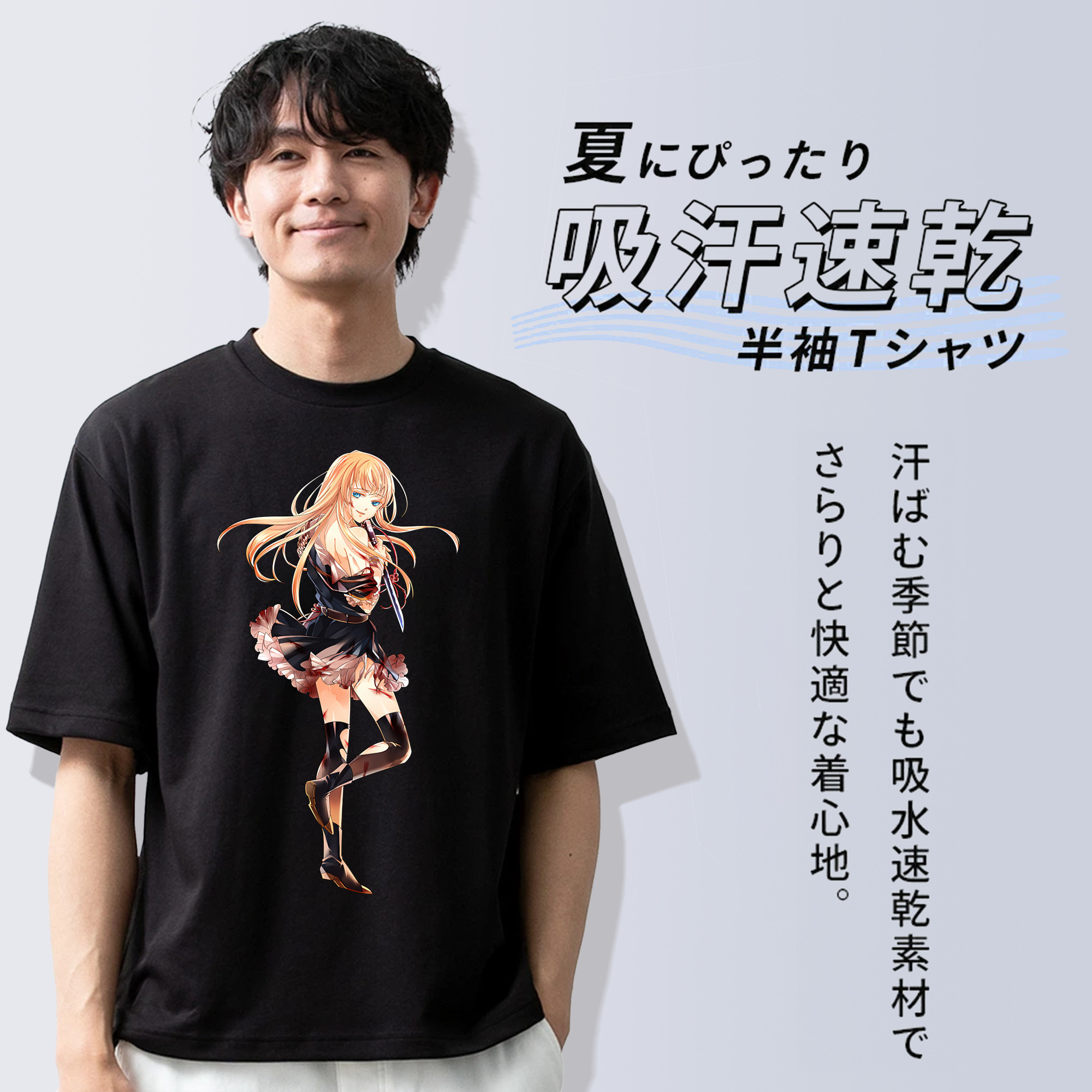 刀剣乱舞 Touken Ranbu 綿100％ メンズ半袖Tシャツ｜肌触りやわらか＆通気性
