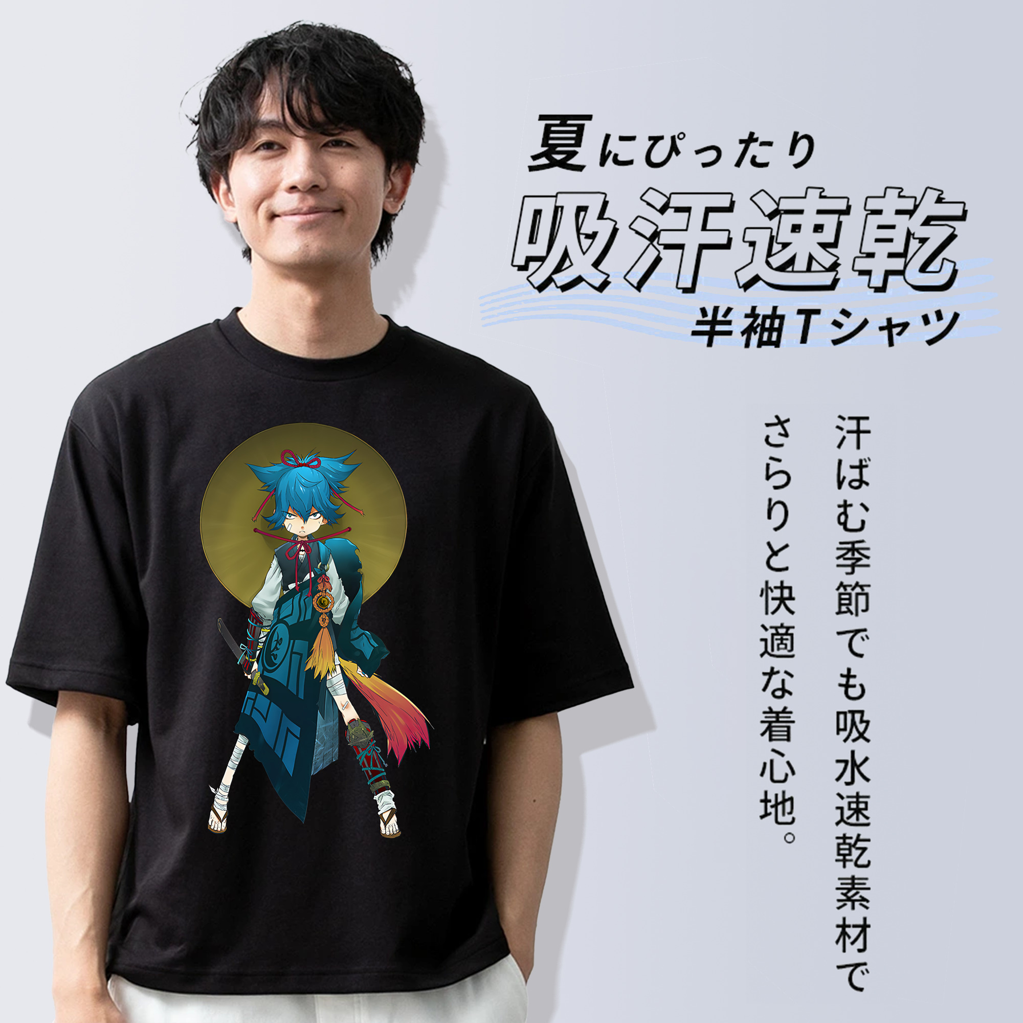 刀剣乱舞 Touken Ranbu 綿100％ メンズ半袖Tシャツ｜肌触りやわらか＆通気性