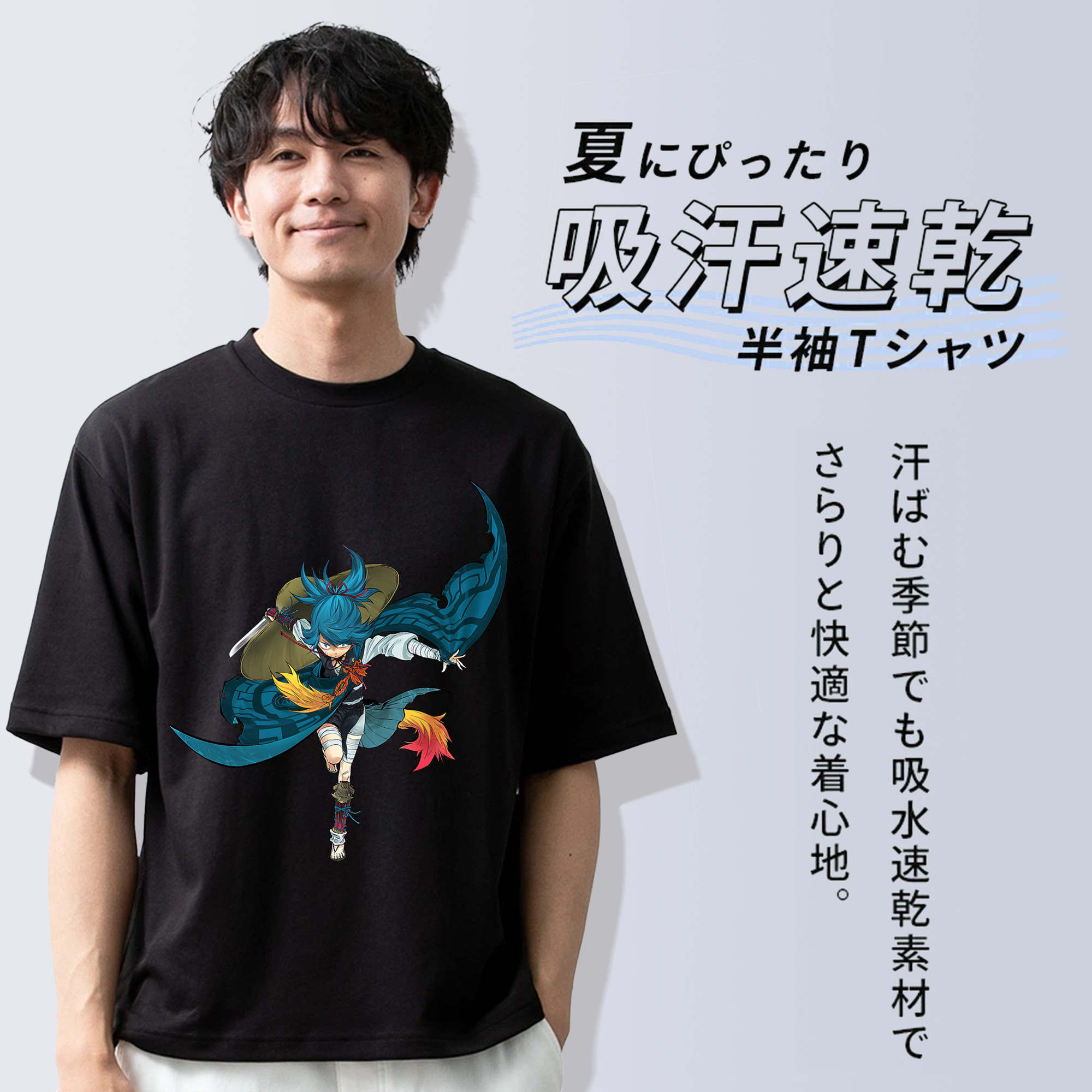 刀剣乱舞 Touken Ranbu 綿100％ メンズ半袖Tシャツ｜肌触りやわらか＆通気性