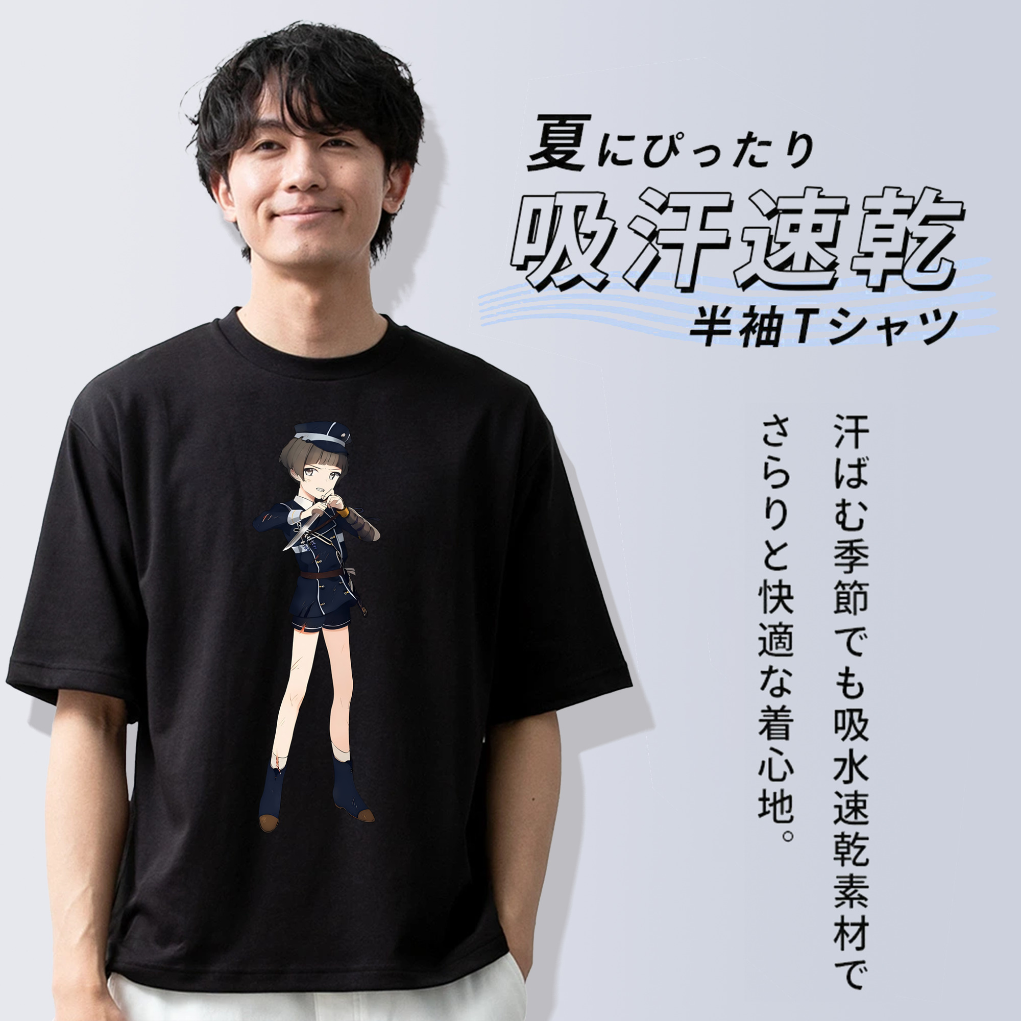 刀剣乱舞 Touken Ranbu 綿100％ メンズ半袖Tシャツ｜肌触りやわらか＆通気性