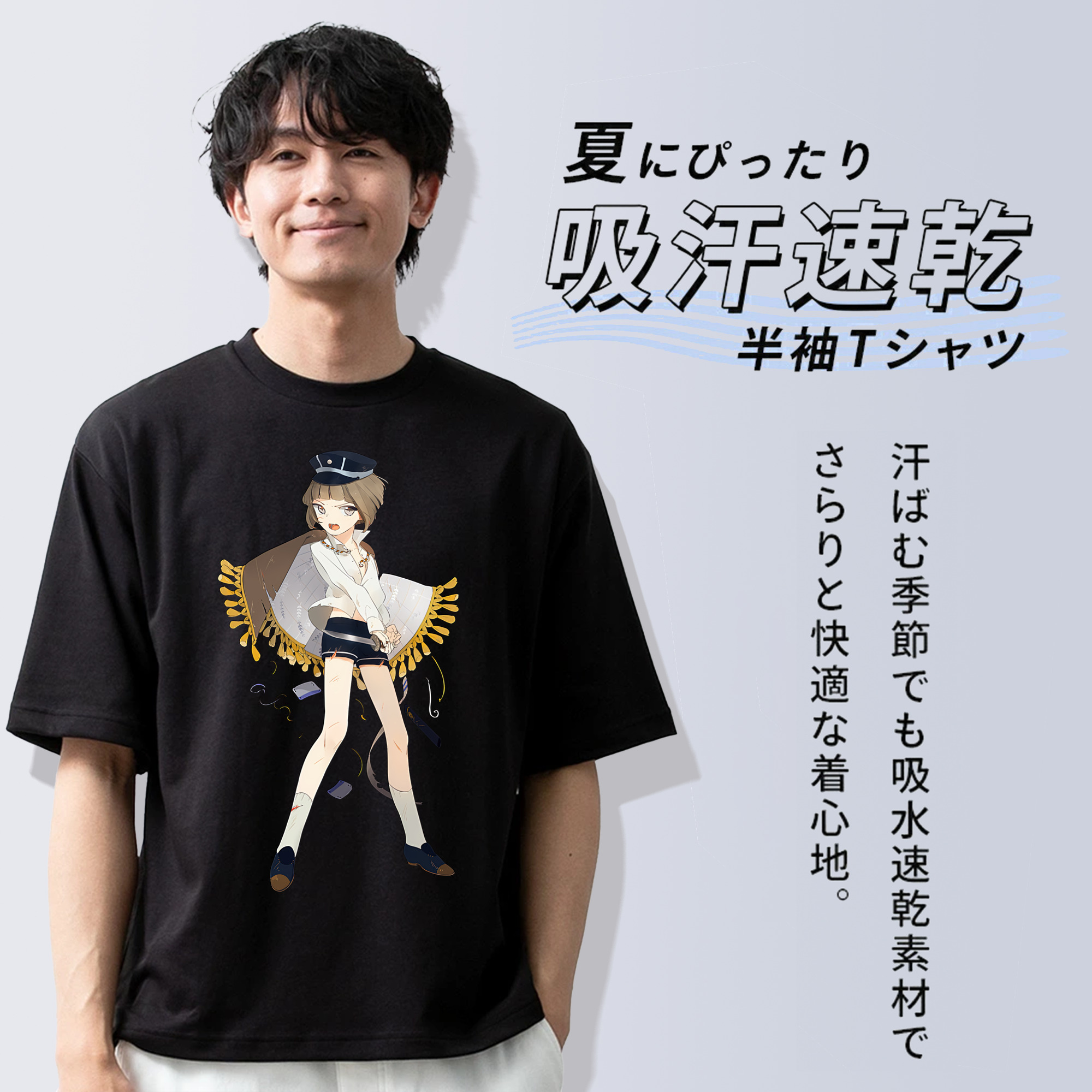 刀剣乱舞 Touken Ranbu 綿100％ メンズ半袖Tシャツ｜肌触りやわらか＆通気性
