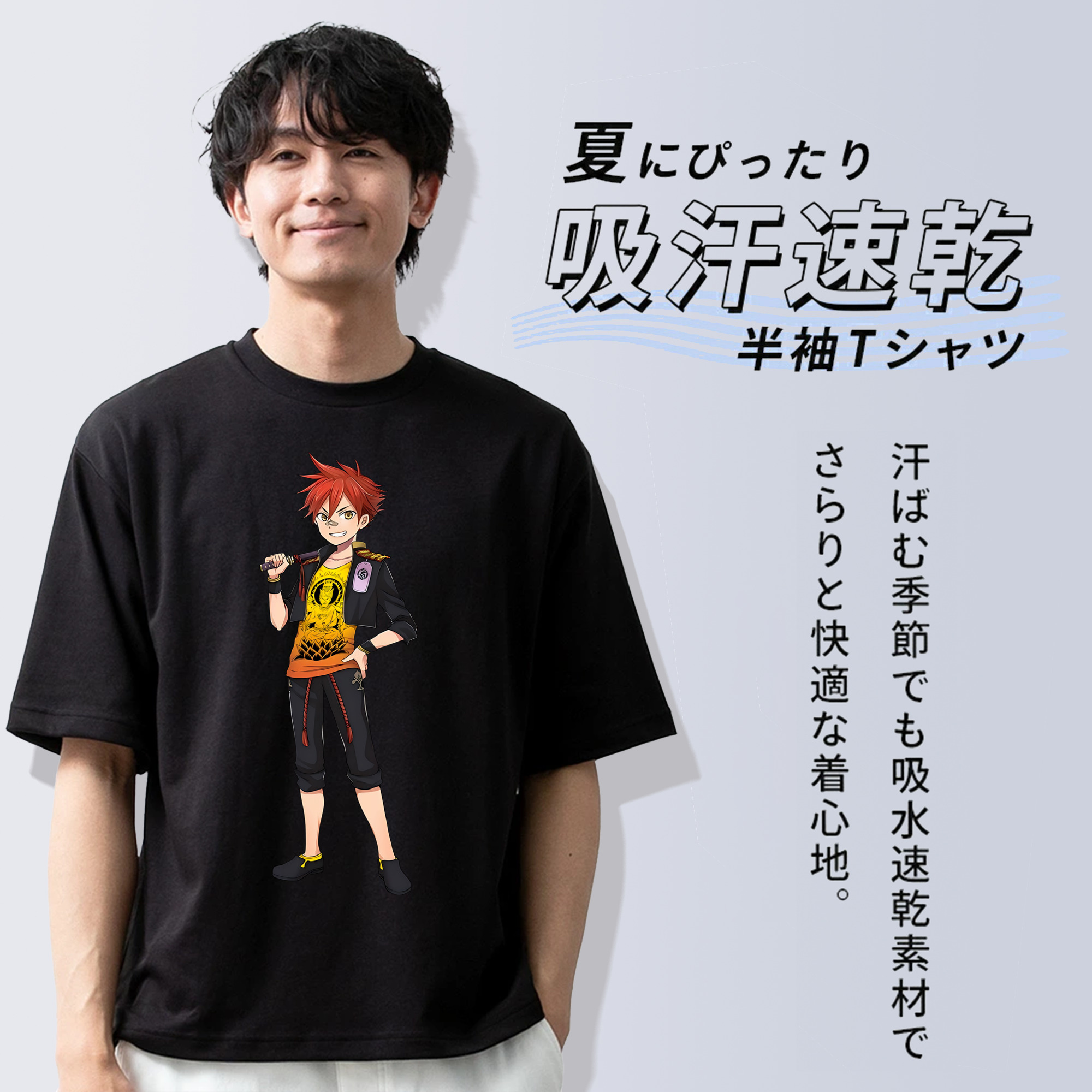 刀剣乱舞 Touken Ranbu 綿100％ メンズ半袖Tシャツ｜肌触りやわらか＆通気性