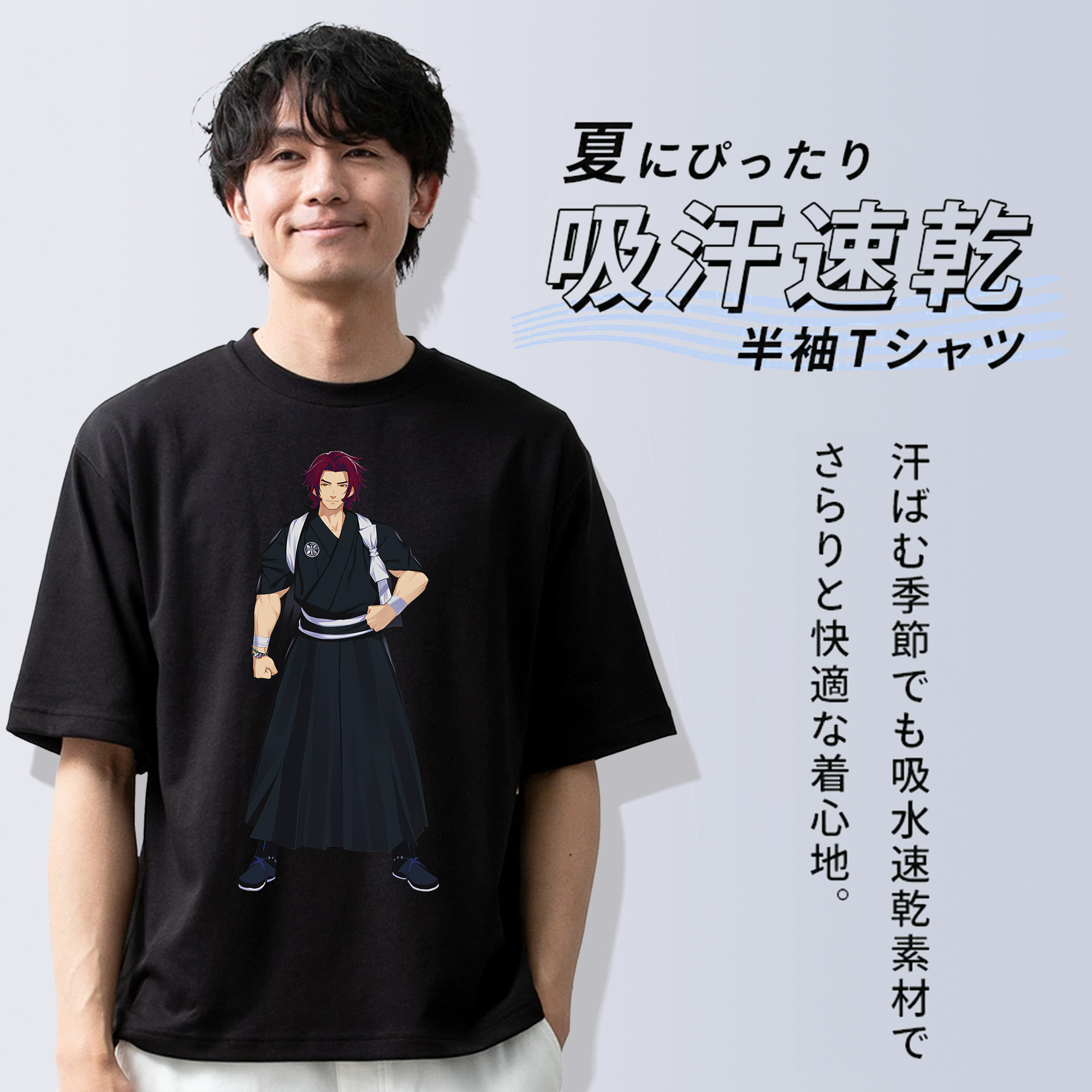 刀剣乱舞 Touken Ranbu 綿100％ メンズ半袖Tシャツ｜肌触りやわらか＆通気性