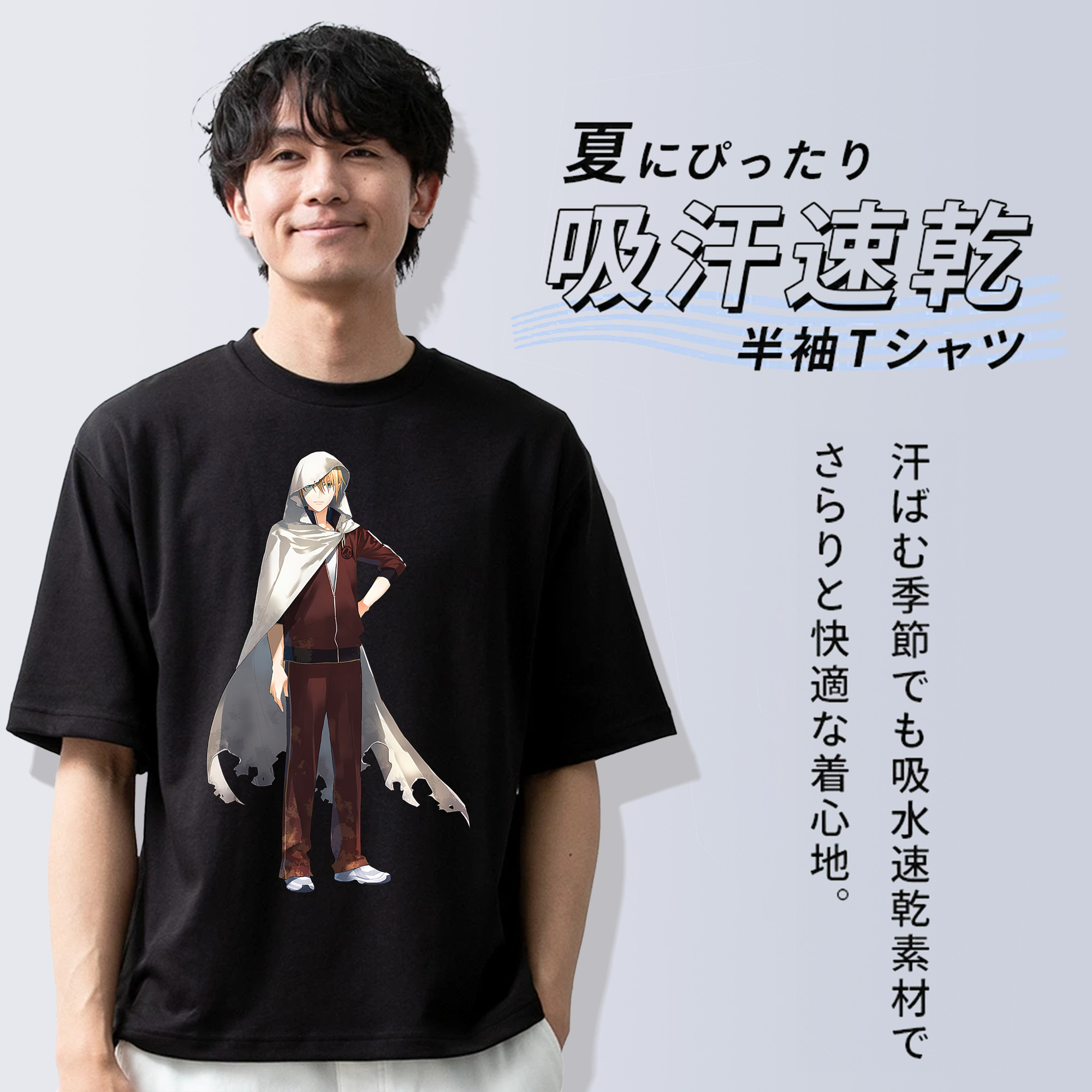 刀剣乱舞 Touken Ranbu 綿100％ メンズ半袖Tシャツ｜肌触りやわらか＆通気性