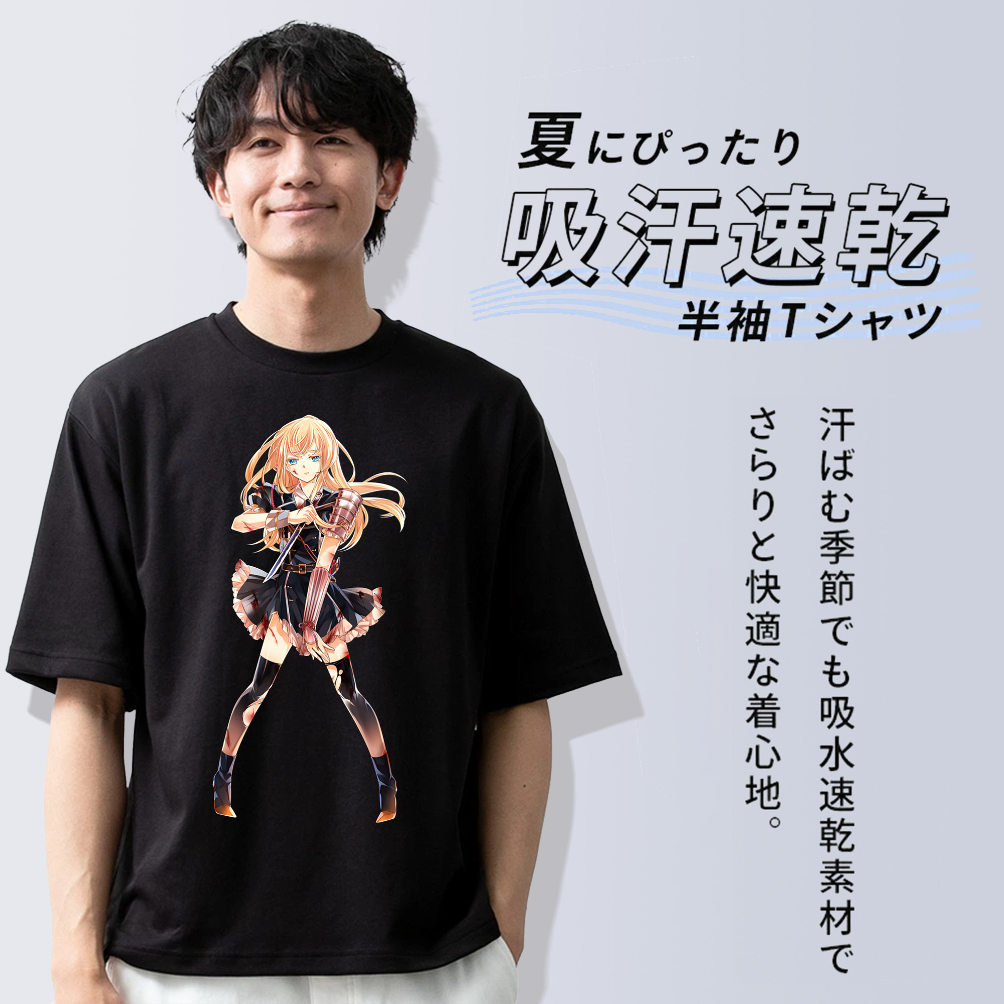 刀剣乱舞 Touken Ranbu 綿100％ メンズ半袖Tシャツ｜肌触りやわらか＆通気性