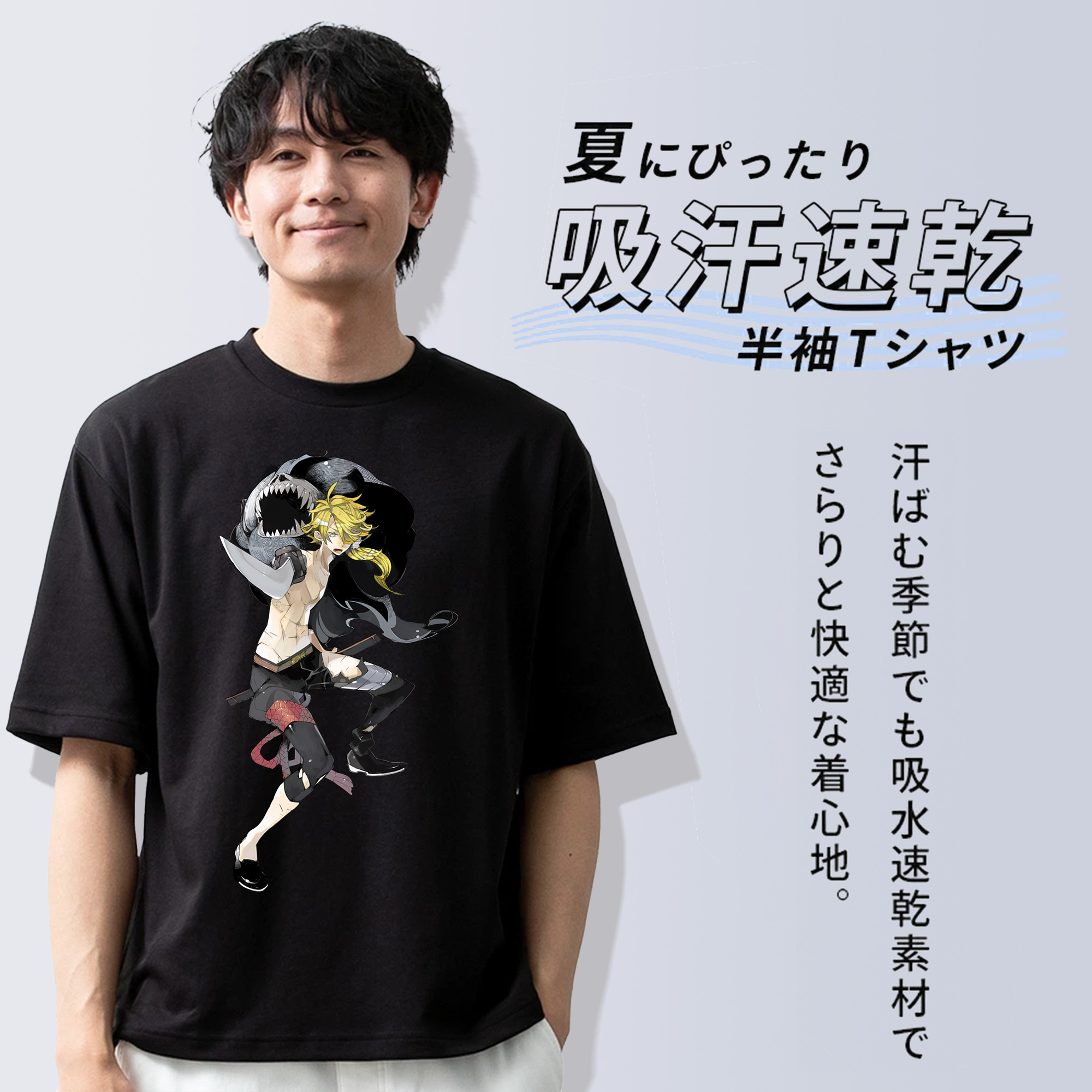 刀剣乱舞 Touken Ranbu 綿100％ メンズ半袖Tシャツ｜肌触りやわらか＆通気性