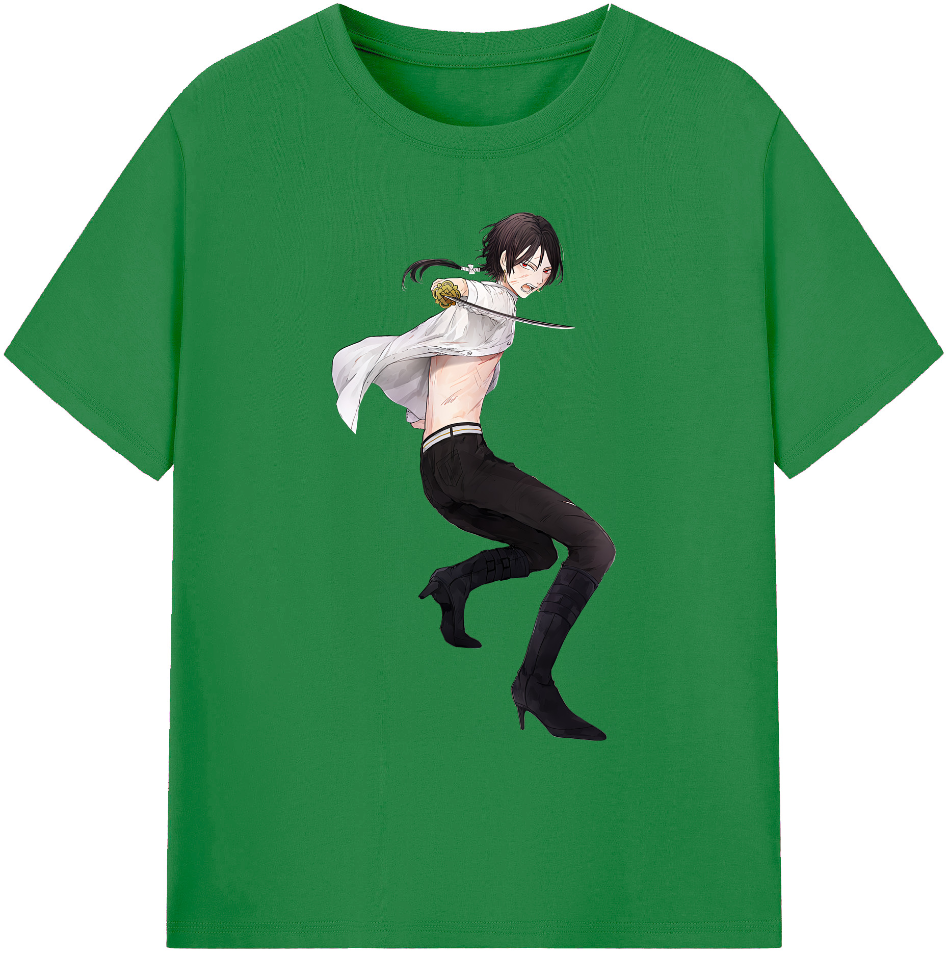 （画像用） 刀剣乱舞 Touken Ranbu 綿100％ メンズ半袖Tシャツ｜肌触りやわらか＆通気性
