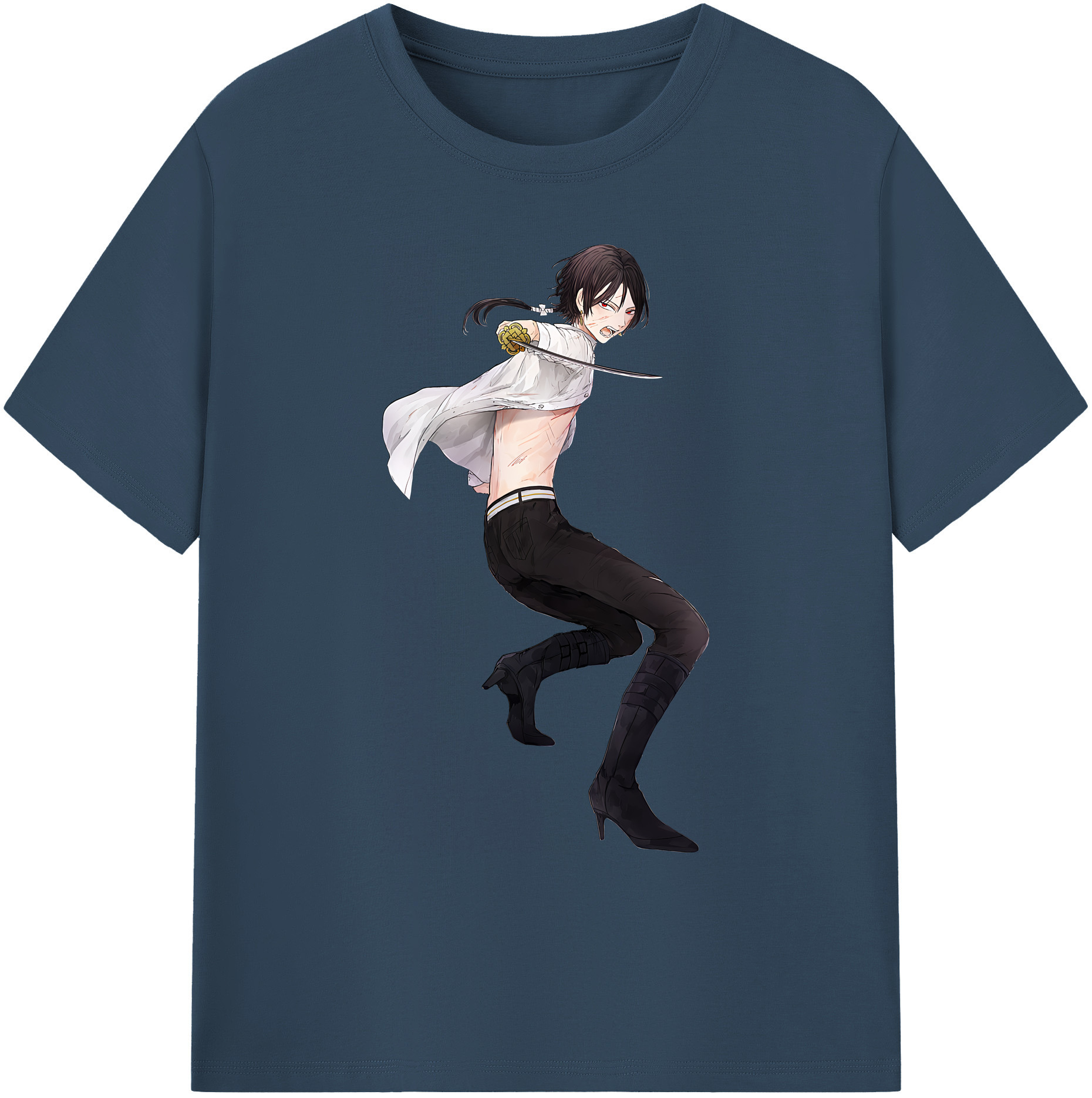 （画像用） 刀剣乱舞 Touken Ranbu 綿100％ メンズ半袖Tシャツ｜肌触りやわらか＆通気性
