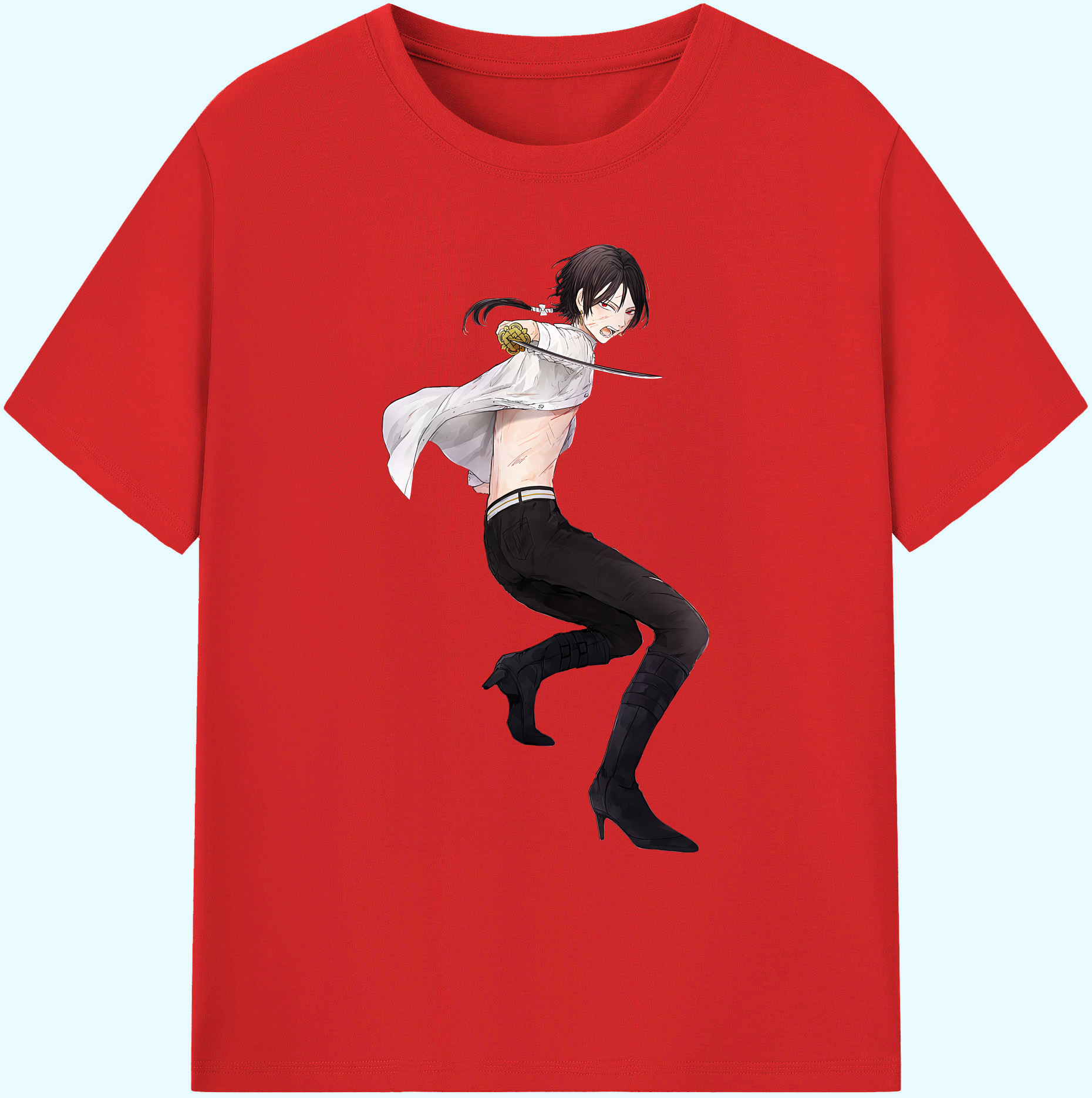 （画像用） 刀剣乱舞 Touken Ranbu 綿100％ メンズ半袖Tシャツ｜肌触りやわらか＆通気性