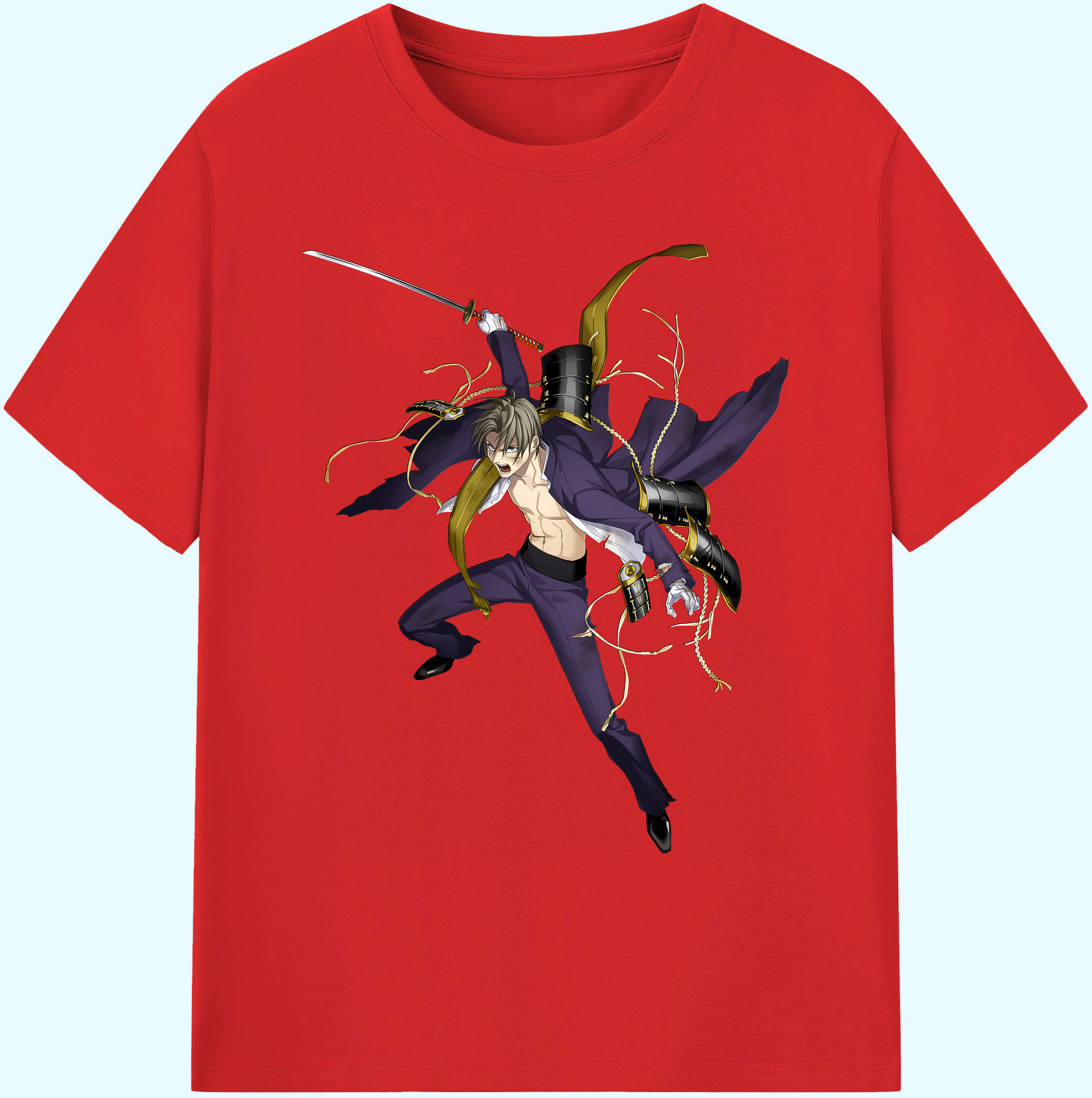 （画像用） 刀剣乱舞 Touken Ranbu 綿100％ メンズ半袖Tシャツ｜肌触りやわらか＆通気性