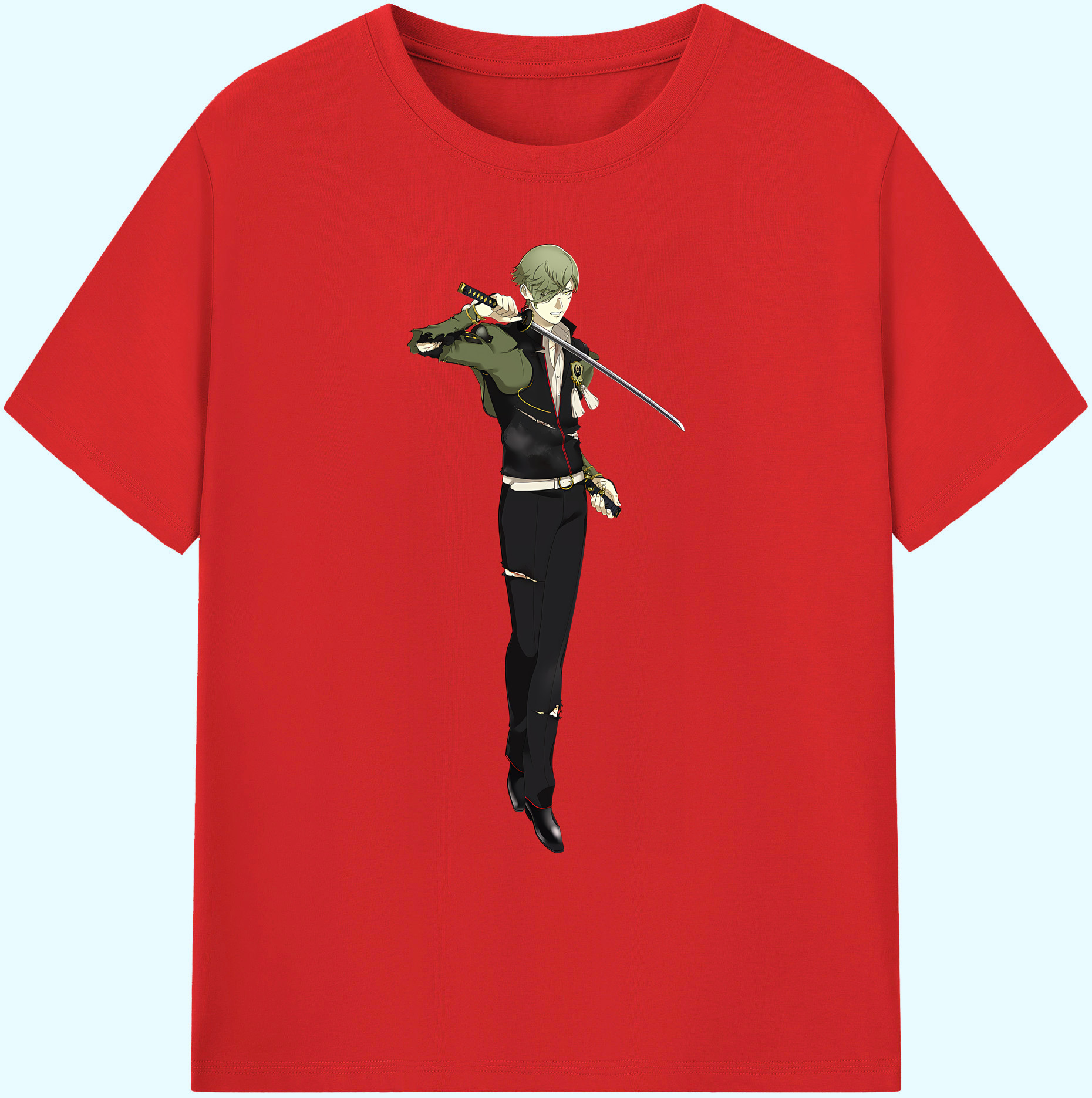 （画像用） 刀剣乱舞 Touken Ranbu 綿100％ メンズ半袖Tシャツ｜肌触りやわらか＆通気性