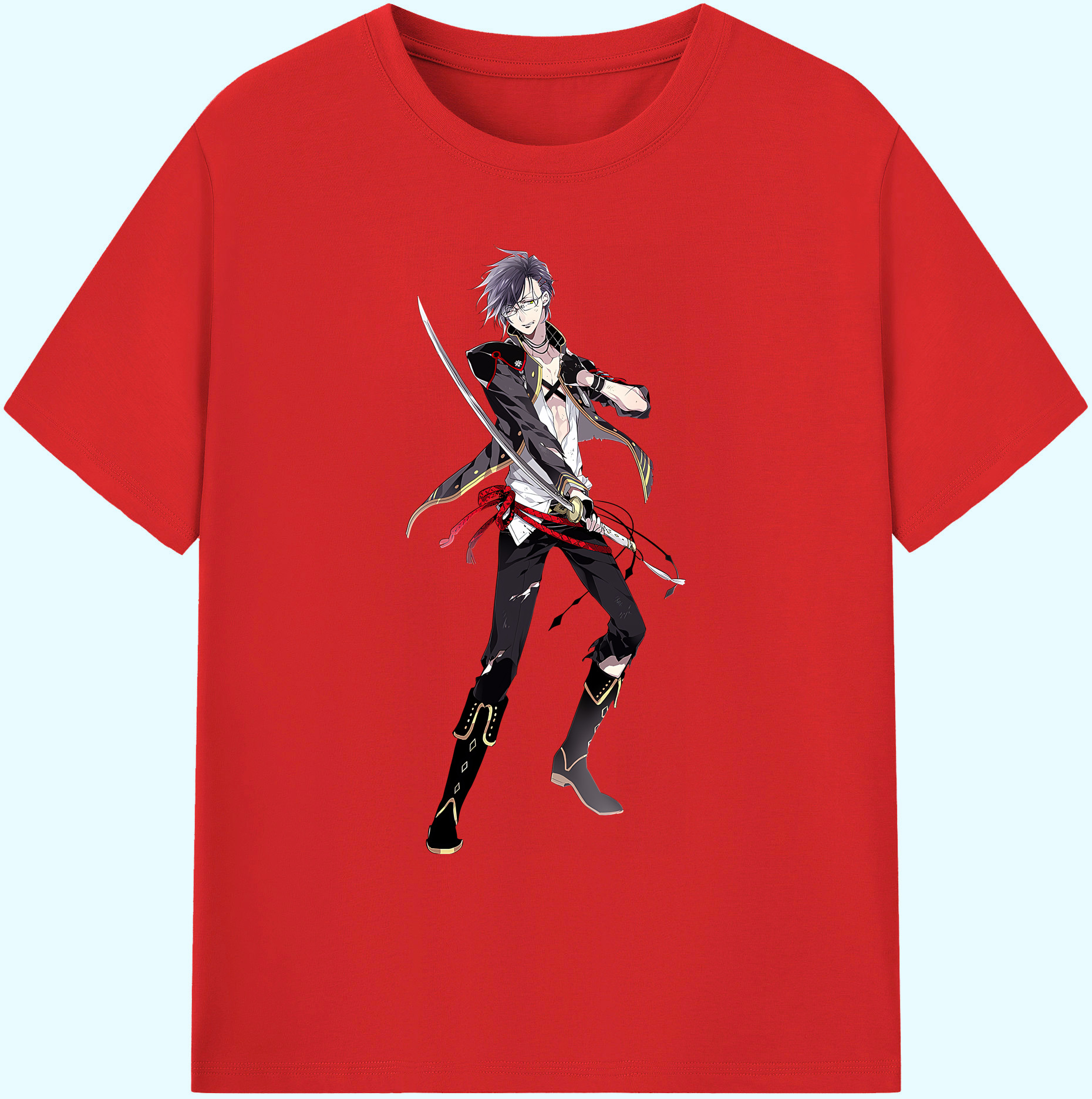 （画像用） 刀剣乱舞 Touken Ranbu 綿100％ メンズ半袖Tシャツ｜肌触りやわらか＆通気性