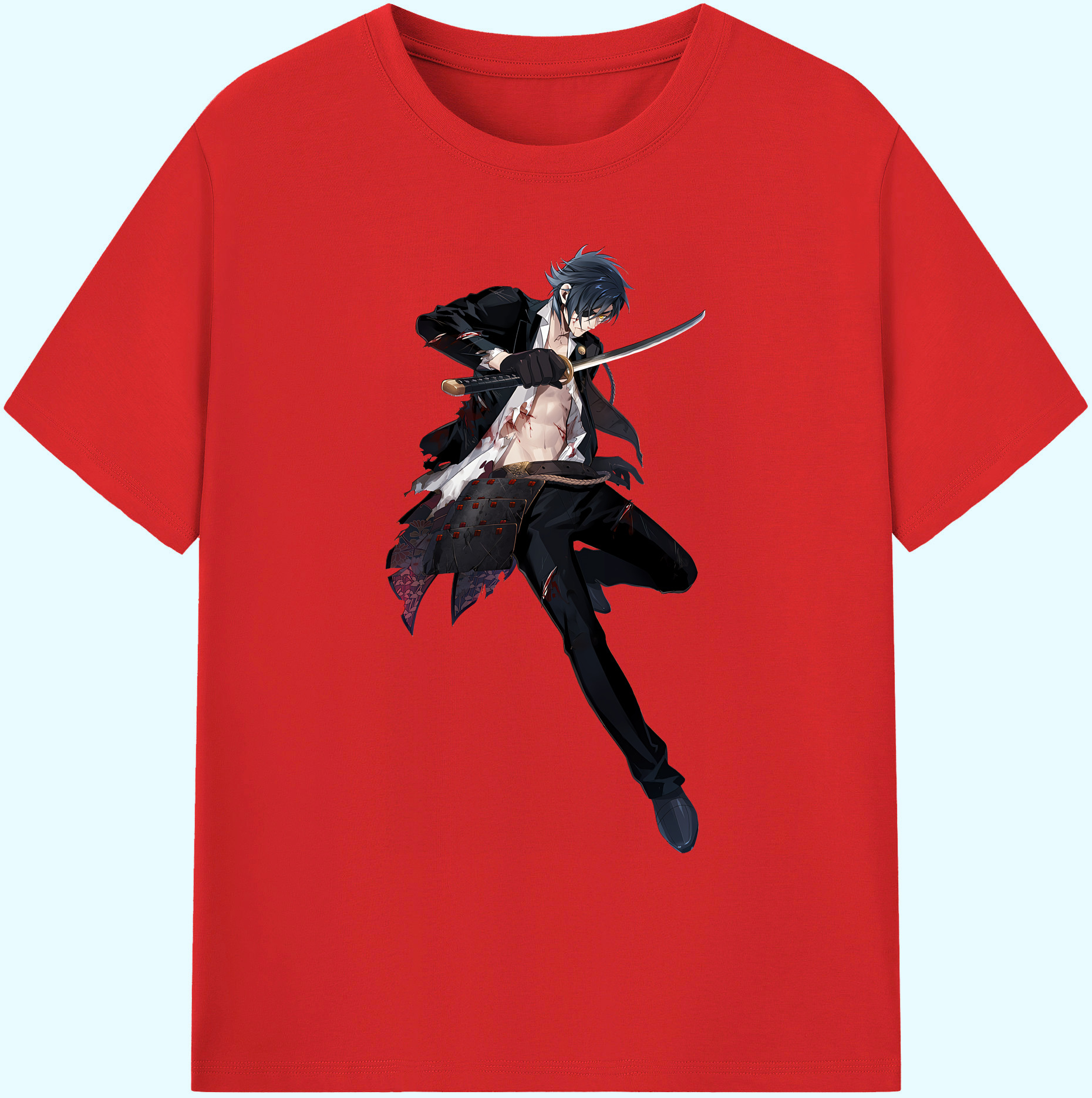 （画像用） 刀剣乱舞 Touken Ranbu 綿100％ メンズ半袖Tシャツ｜肌触りやわらか＆通気性