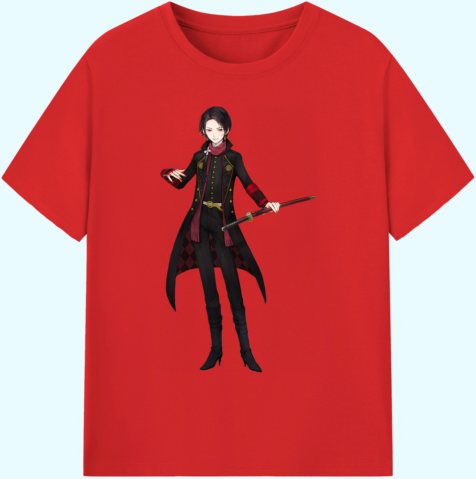 （画像用） 刀剣乱舞 Touken Ranbu 綿100％ メンズ半袖Tシャツ｜肌触りやわらか＆通気性