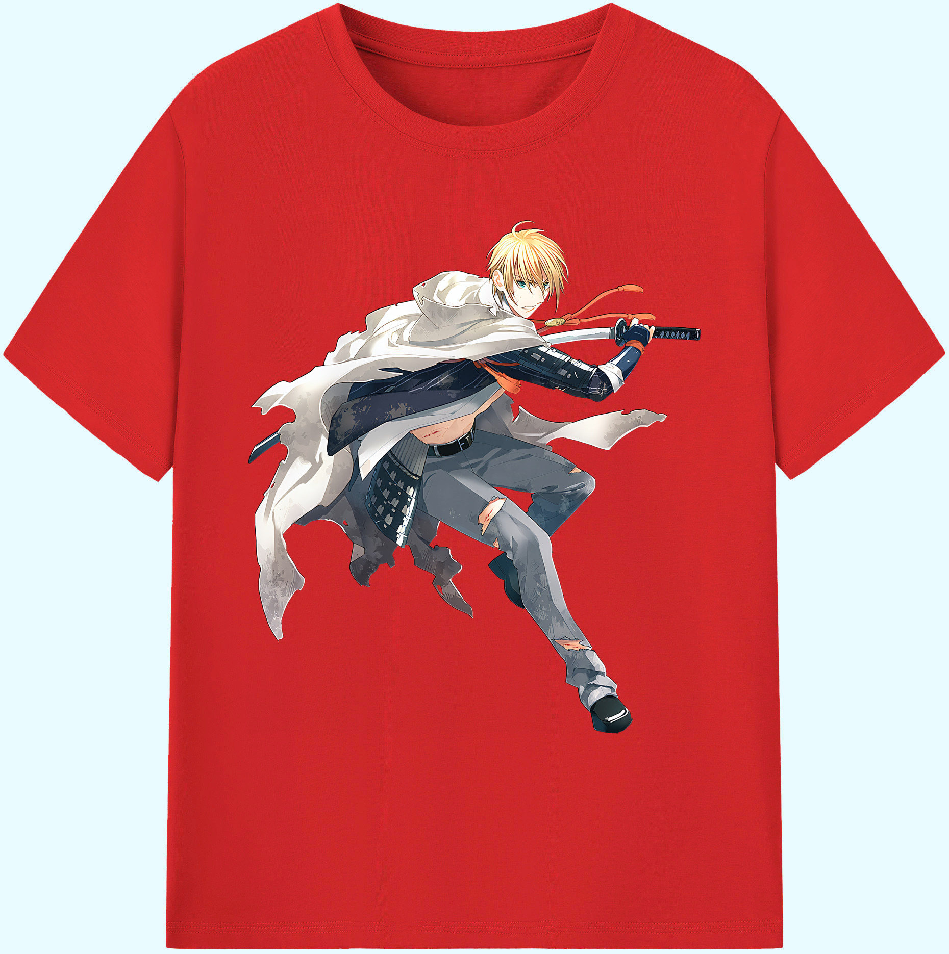 （画像用） 刀剣乱舞 Touken Ranbu 綿100％ メンズ半袖Tシャツ｜肌触りやわらか＆通気性