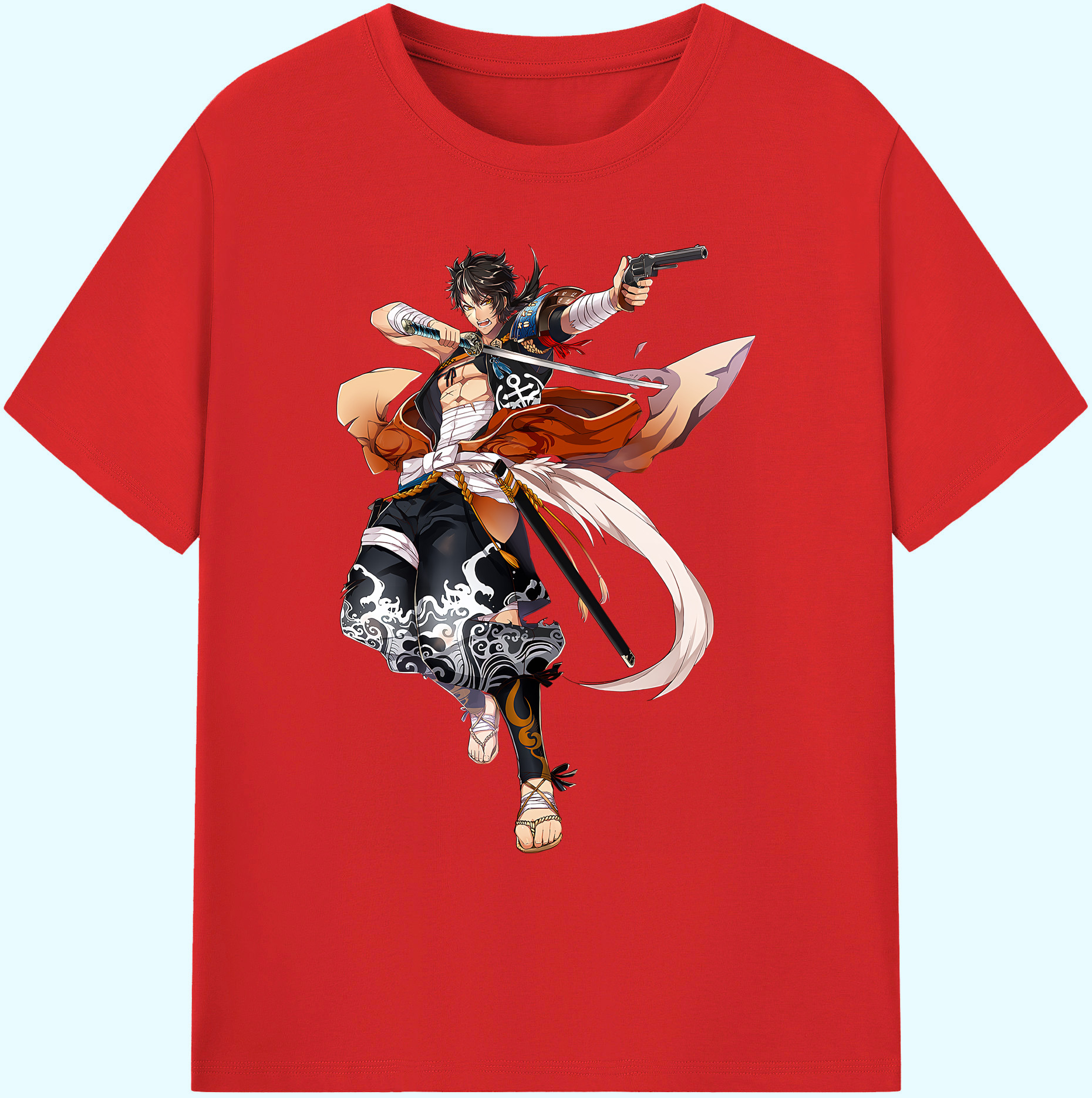 （画像用） 刀剣乱舞 Touken Ranbu 綿100％ メンズ半袖Tシャツ｜肌触りやわらか＆通気性