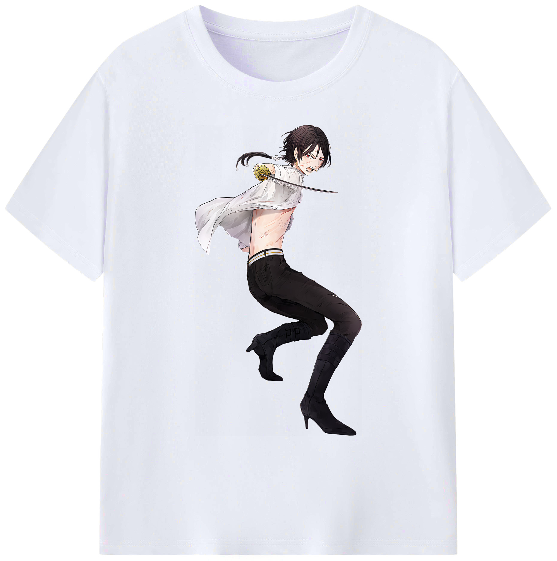 （画像用） 刀剣乱舞 Touken Ranbu 綿100％ メンズ半袖Tシャツ｜肌触りやわらか＆通気性
