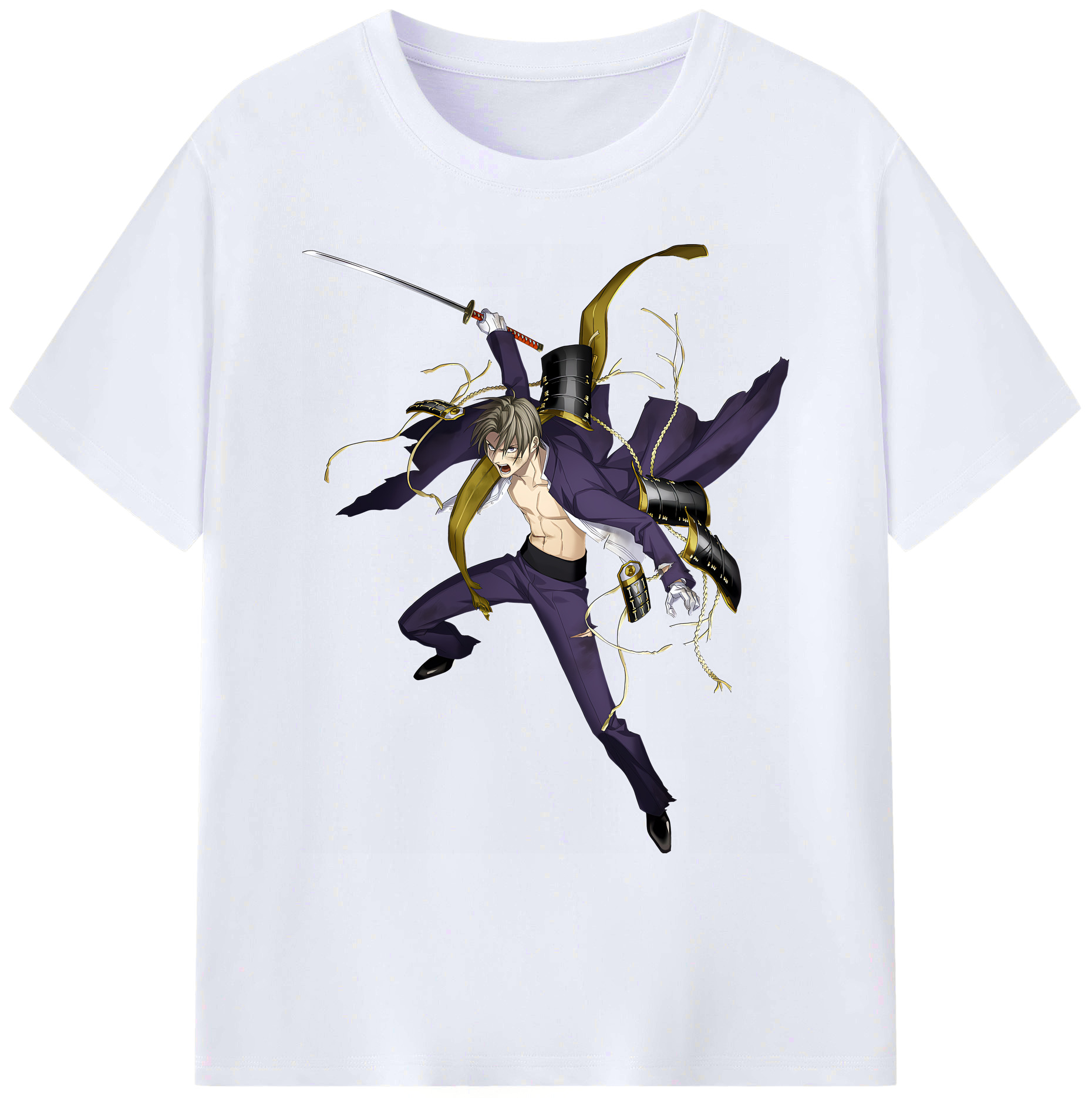 （画像用） 刀剣乱舞 Touken Ranbu 綿100％ メンズ半袖Tシャツ｜肌触りやわらか＆通気性