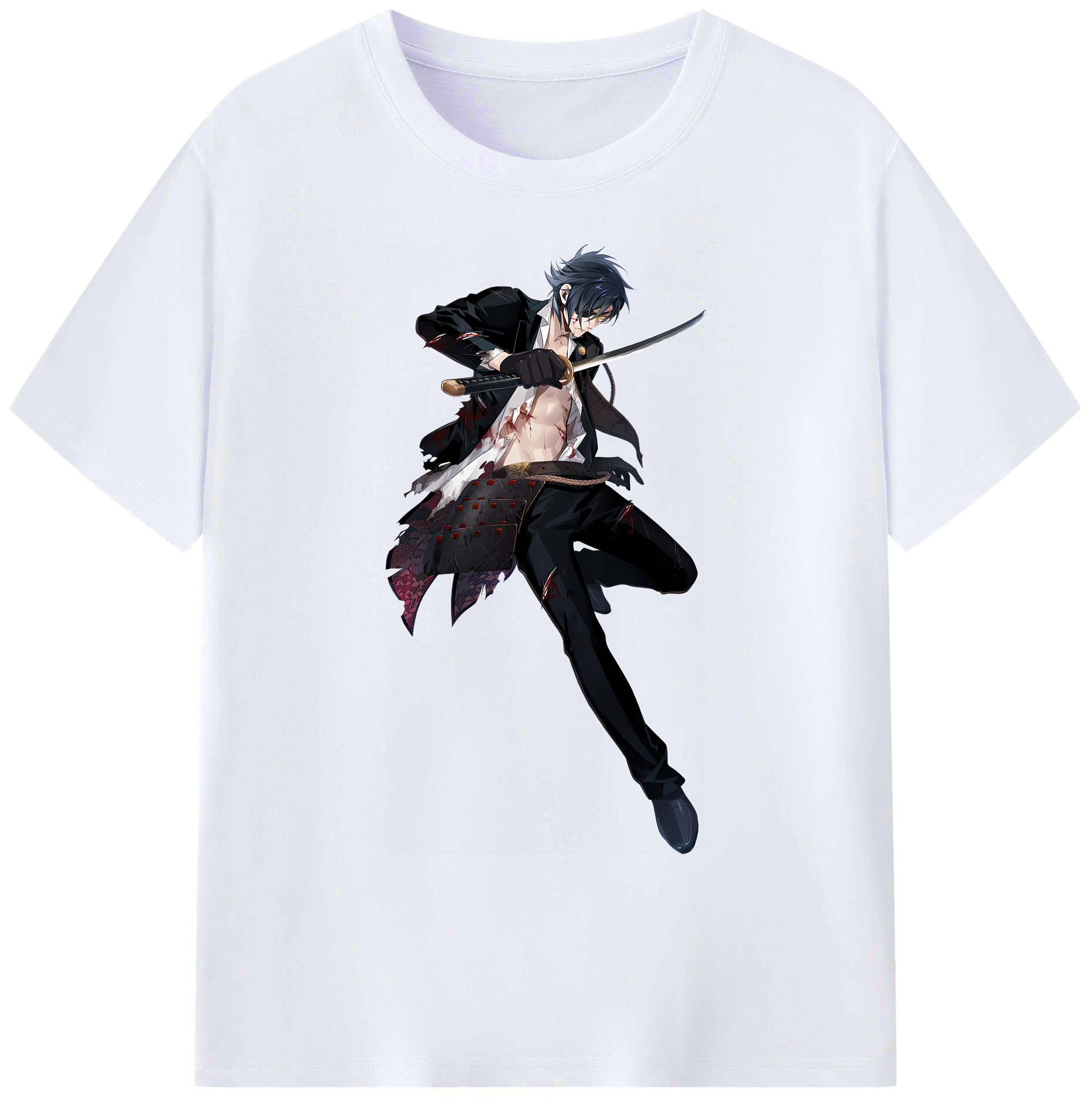 （画像用） 刀剣乱舞 Touken Ranbu 綿100％ メンズ半袖Tシャツ｜肌触りやわらか＆通気性