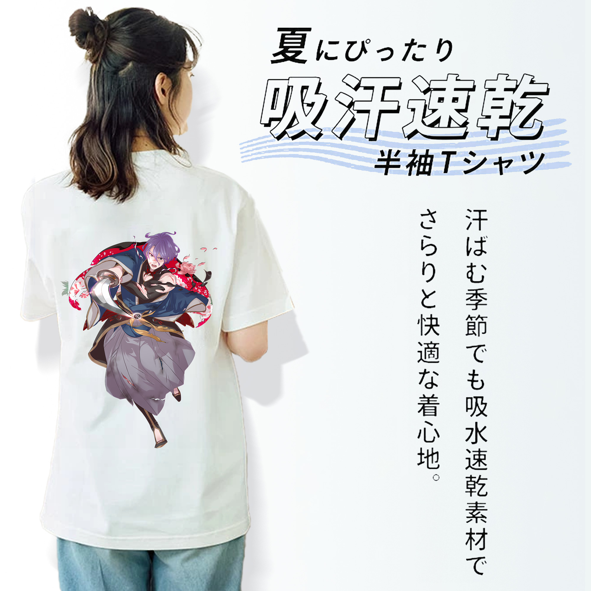 刀剣乱舞 Touken Ranbu レディース半袖Tシャツ(バックプリント)
