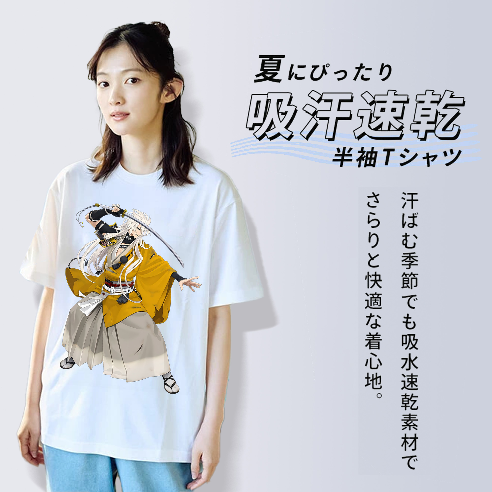 刀剣乱舞 Touken Ranbu レディースカジュアルプリントTシャツ（綿100％）