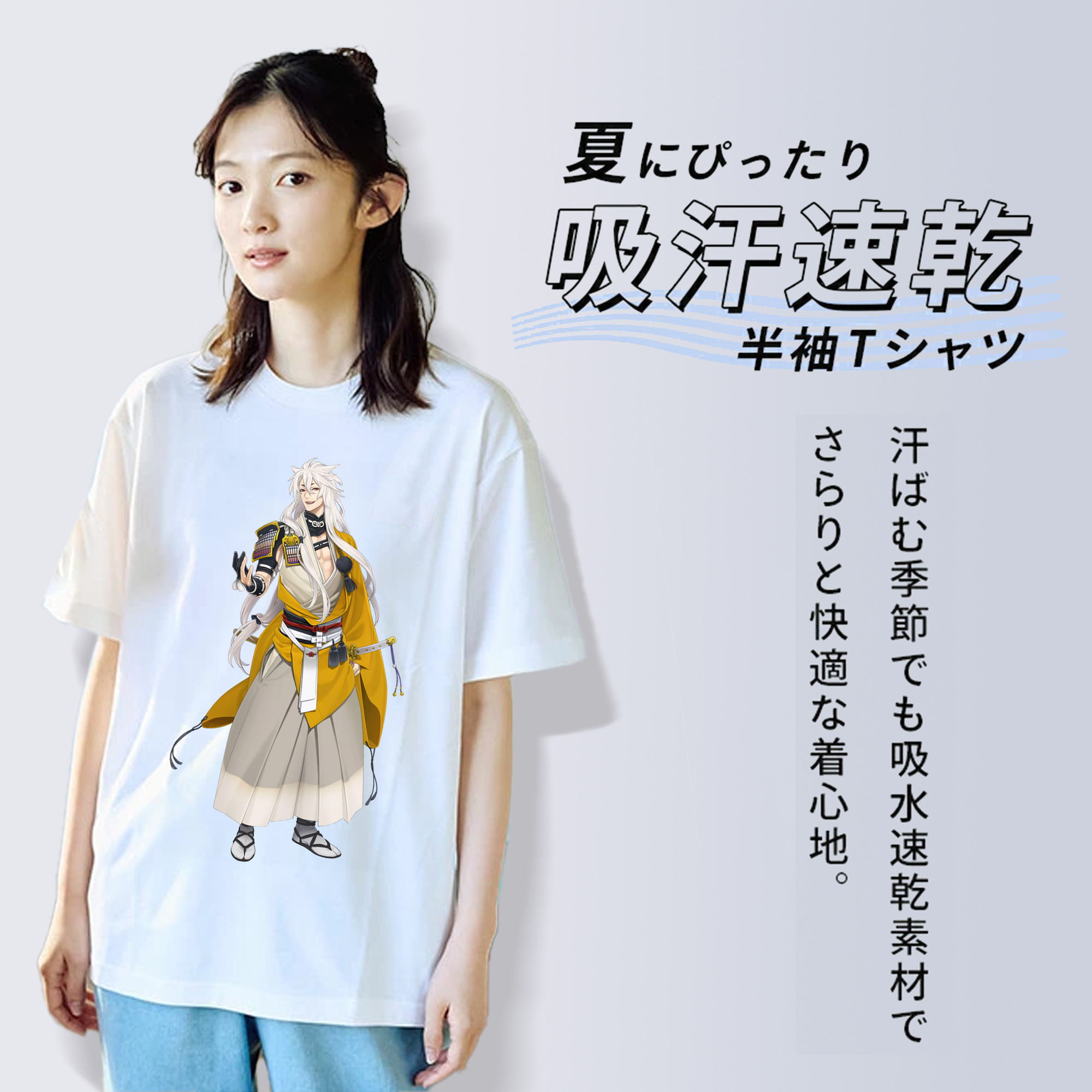 刀剣乱舞 Touken Ranbu レディースカジュアルプリントTシャツ（綿100％）