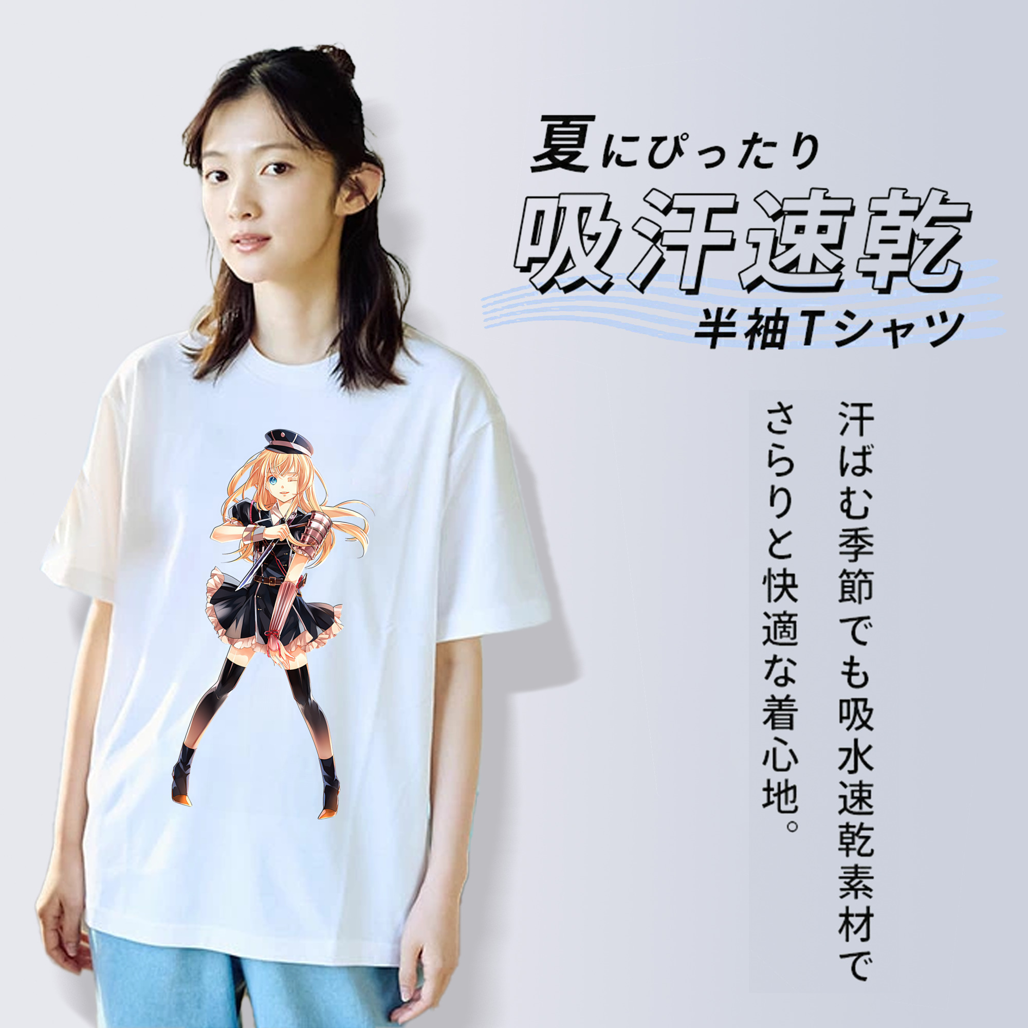 刀剣乱舞 Touken Ranbu レディースカジュアルプリントTシャツ（綿100％）