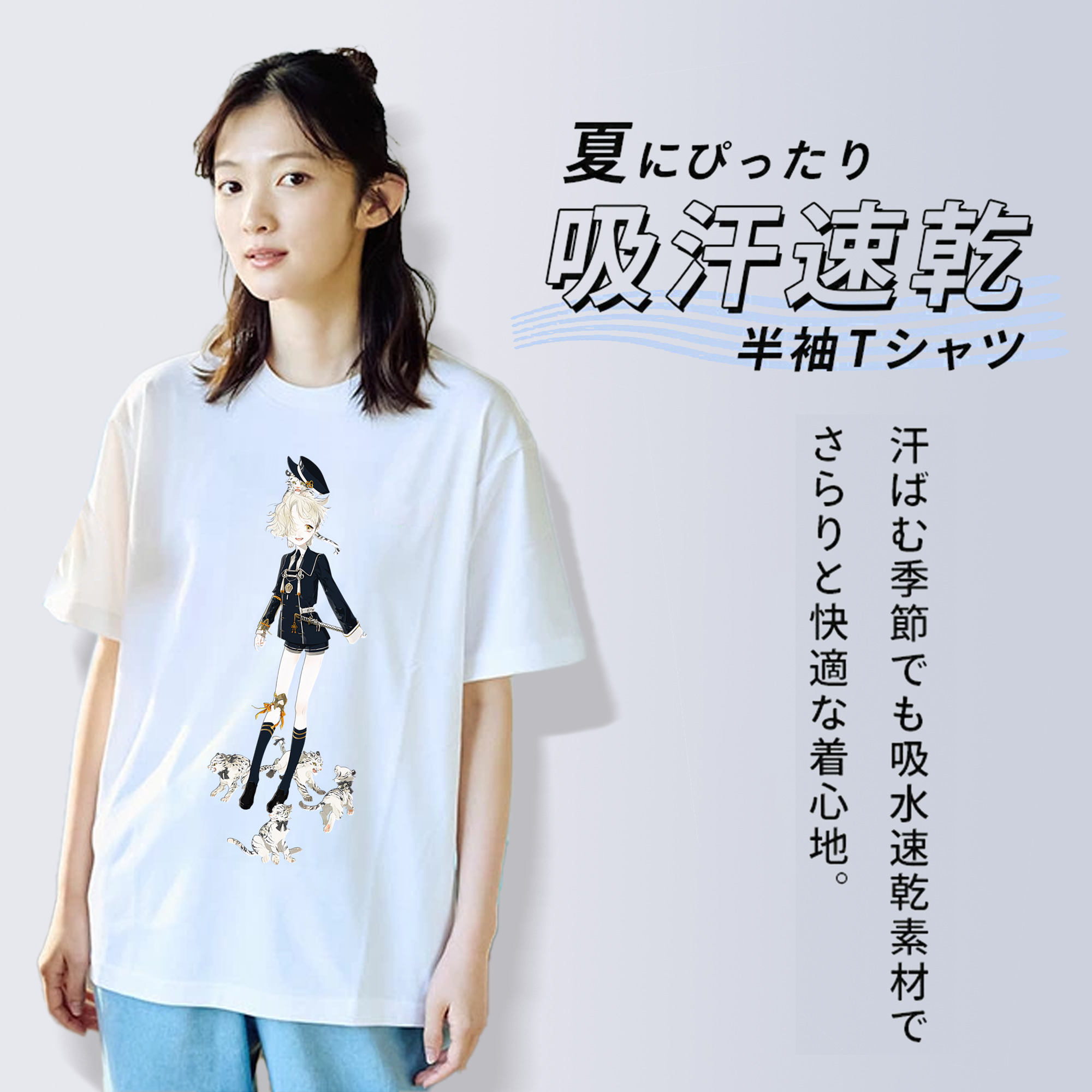 刀剣乱舞 Touken Ranbu レディースカジュアルプリントTシャツ（綿100％）