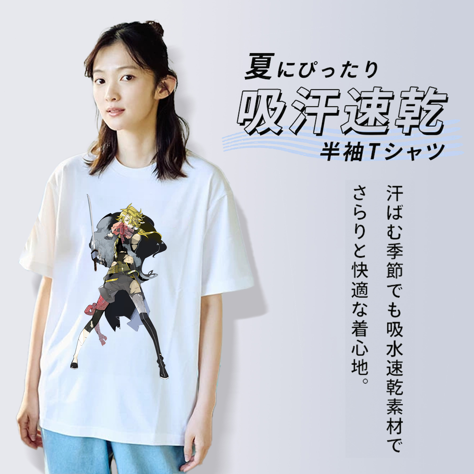 刀剣乱舞 Touken Ranbu レディースカジュアルプリントTシャツ（綿100％）