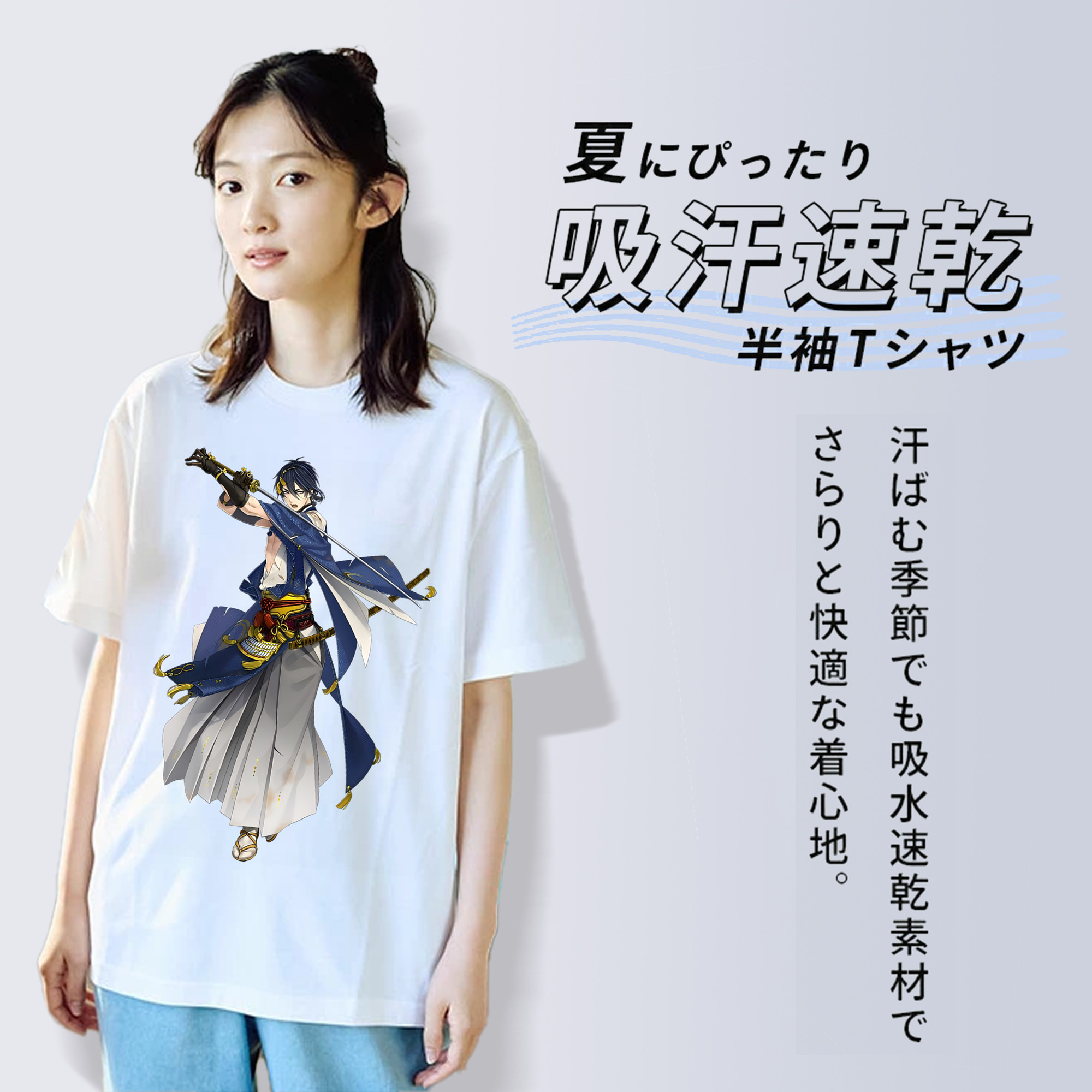 刀剣乱舞 Touken Ranbu レディースカジュアルプリントTシャツ（綿100％）