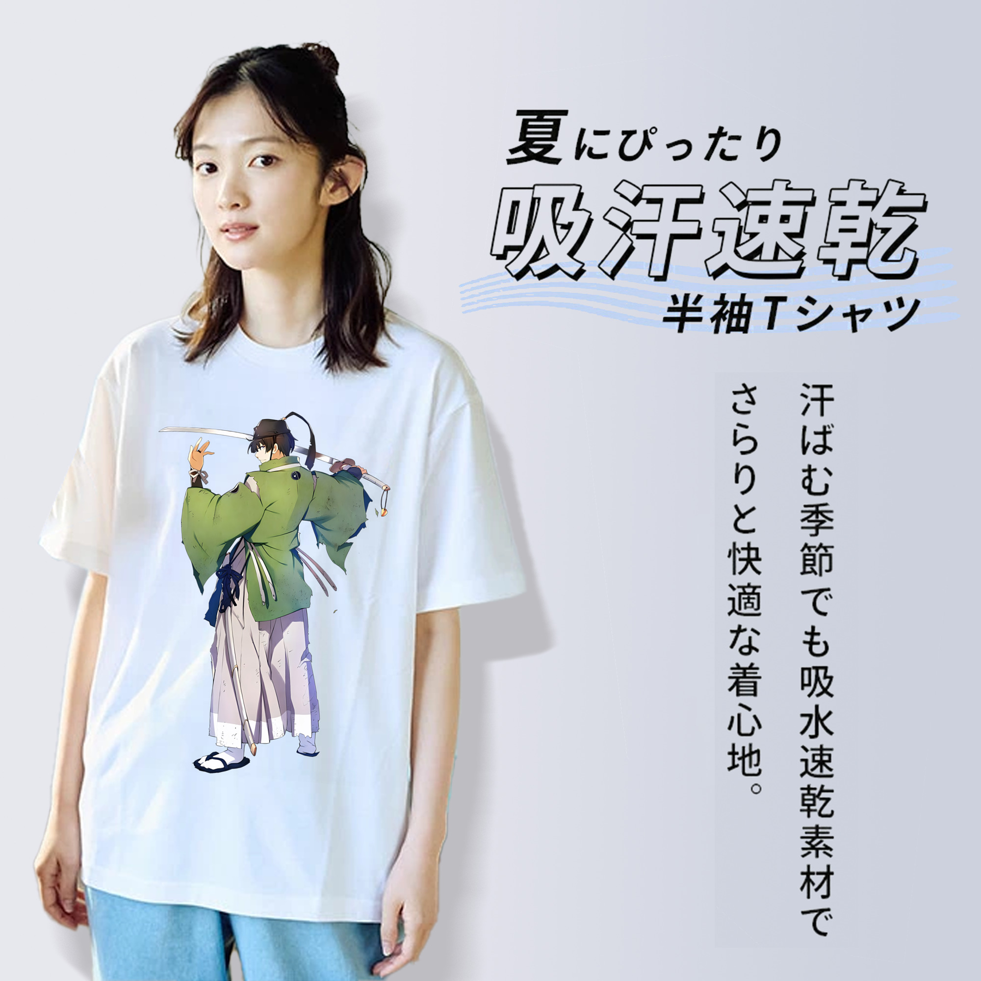 刀剣乱舞 Touken Ranbu レディースカジュアルプリントTシャツ（綿100％）