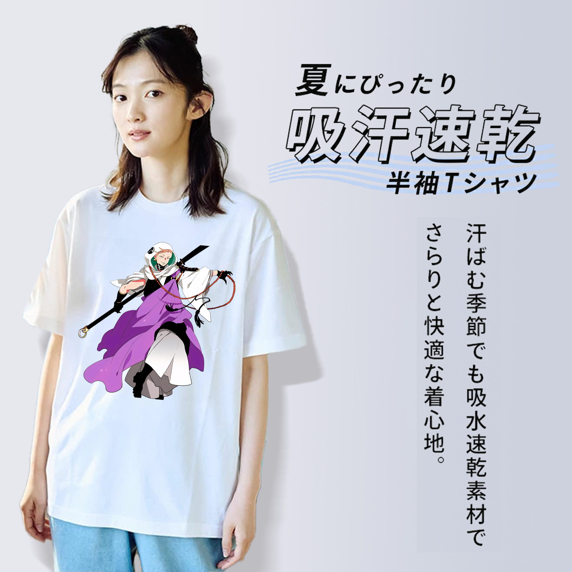 刀剣乱舞 Touken Ranbu レディースカジュアルプリントTシャツ（綿100％）