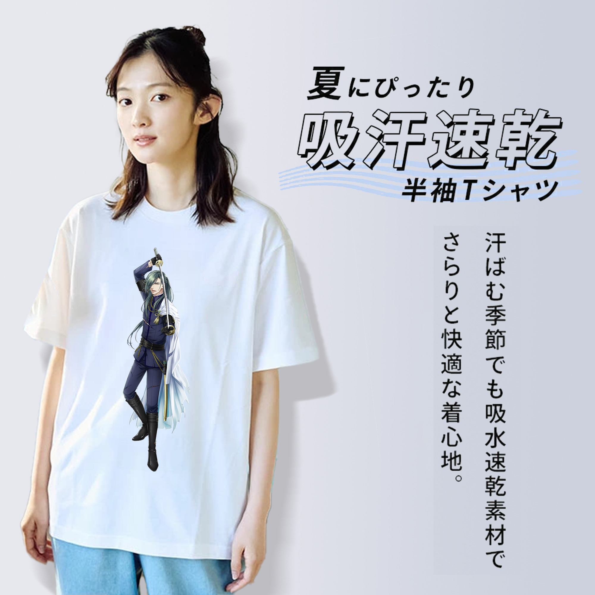 刀剣乱舞 Touken Ranbu レディースカジュアルプリントTシャツ（綿100％）