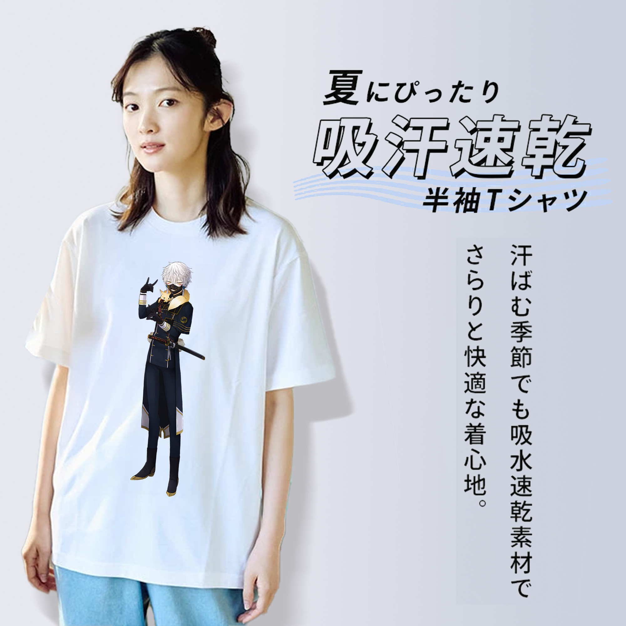 刀剣乱舞 Touken Ranbu レディースカジュアルプリントTシャツ（綿100％）