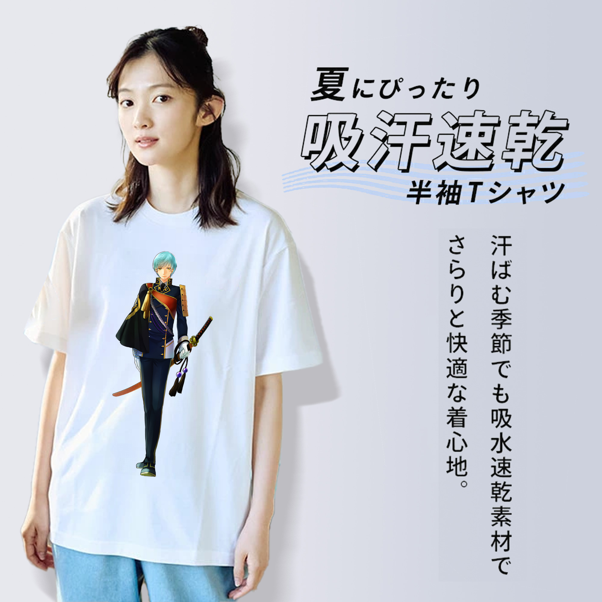 刀剣乱舞 Touken Ranbu レディースカジュアルプリントTシャツ（綿100％）