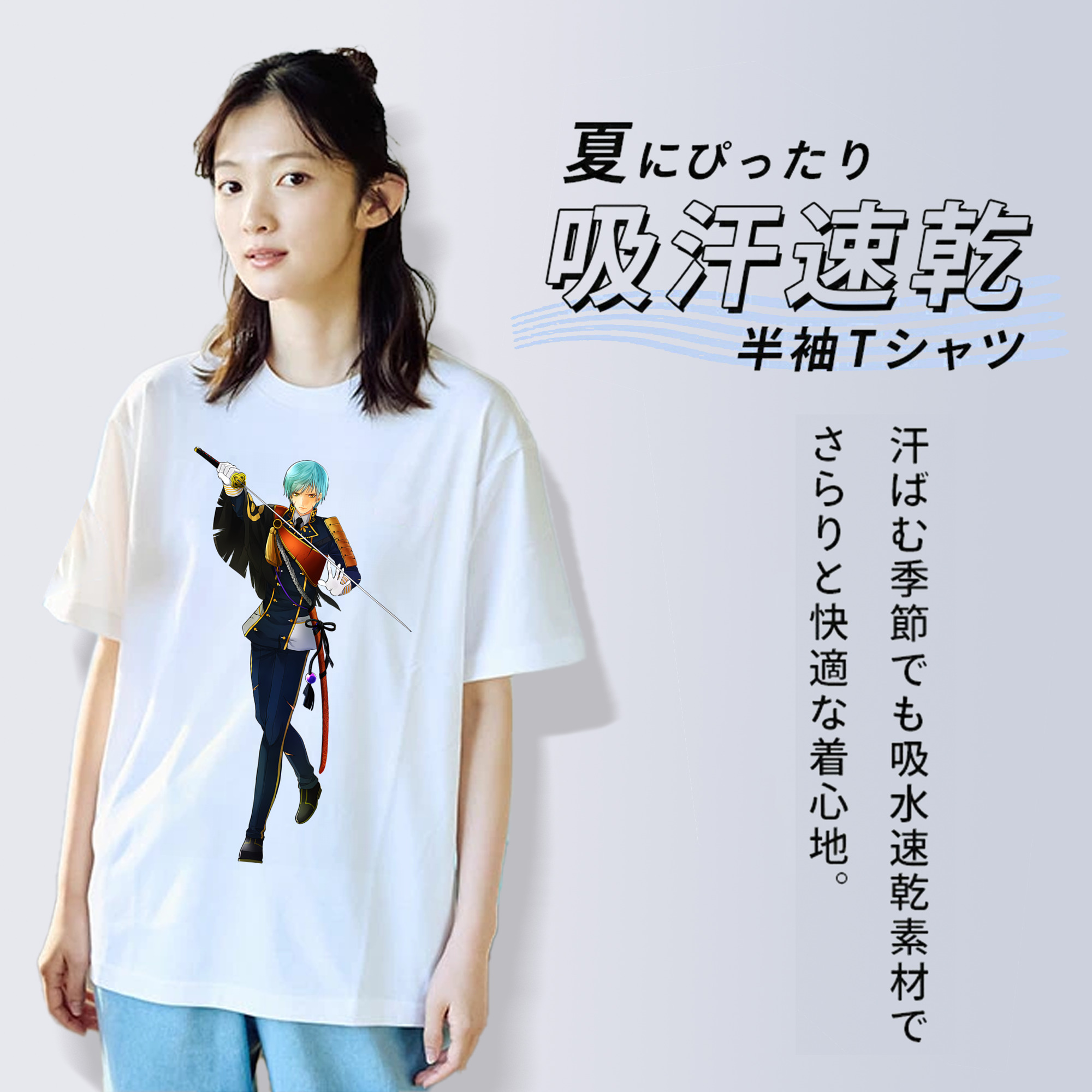 刀剣乱舞 Touken Ranbu レディースカジュアルプリントTシャツ（綿100％）