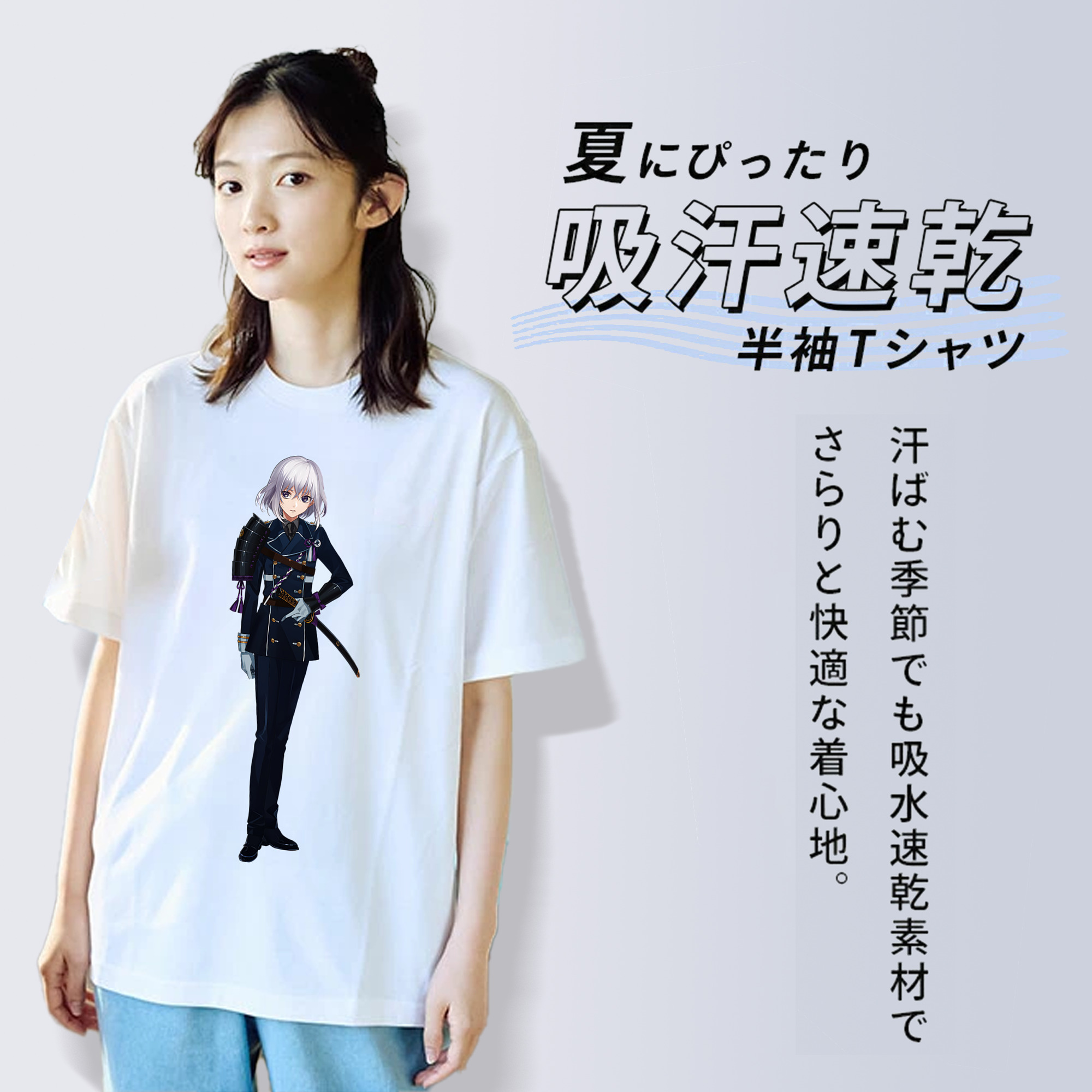 刀剣乱舞 Touken Ranbu レディースカジュアルプリントTシャツ（綿100％）